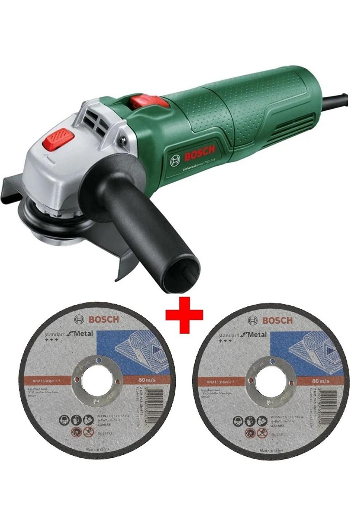 Bosch Avuç Taşlama Makinesi 750 Watt 115mm Spiral Avuç Içi Taşlama Sipral + 2 Adet Metal Kesme Diski