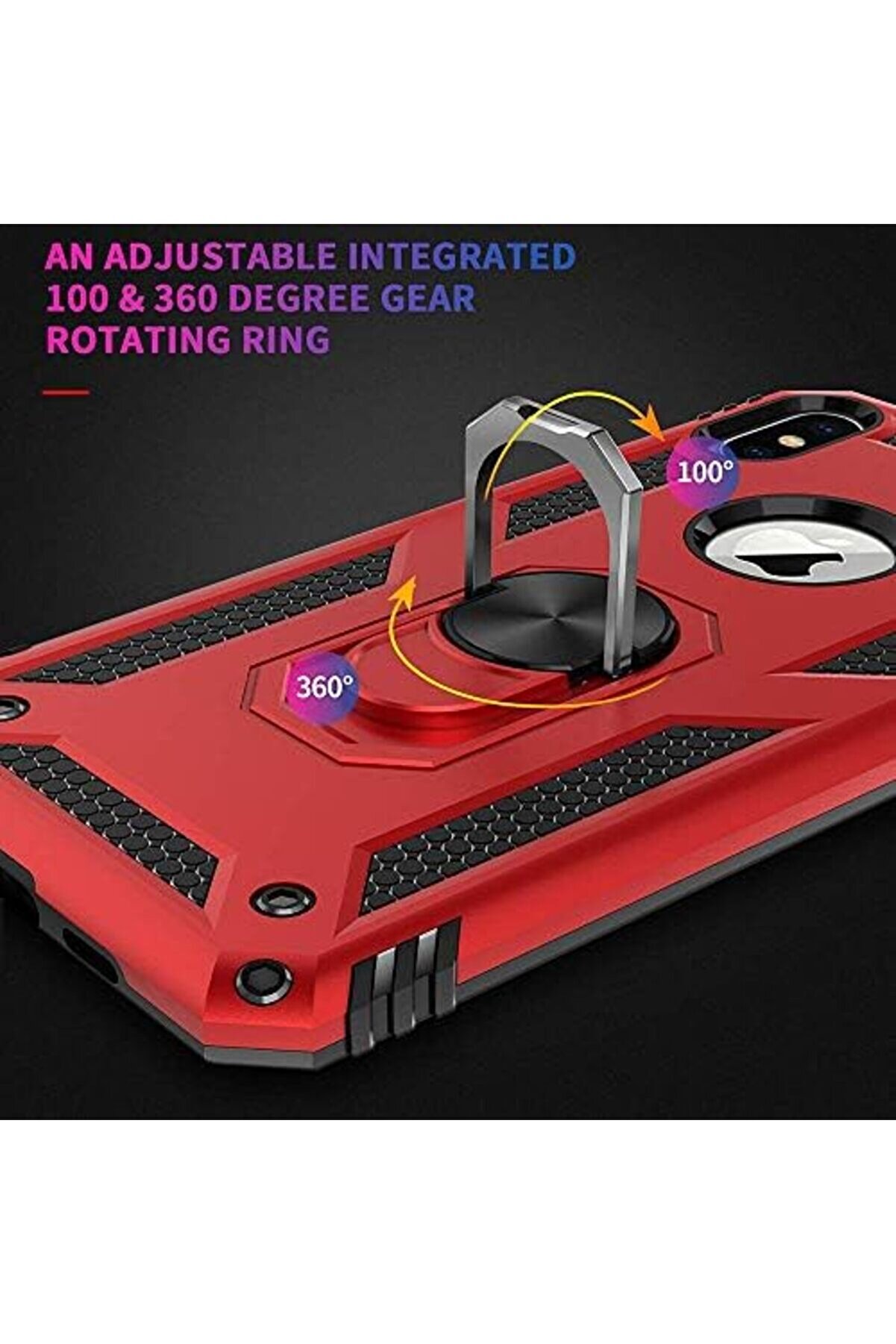 Xs Max İ&ccedil;i̇n Kılıf Ri̇ng Holder Kırmızı [ Xs Max İle Uyumlu Kılıf - Kırmızı] Newdesi̇ng 84238