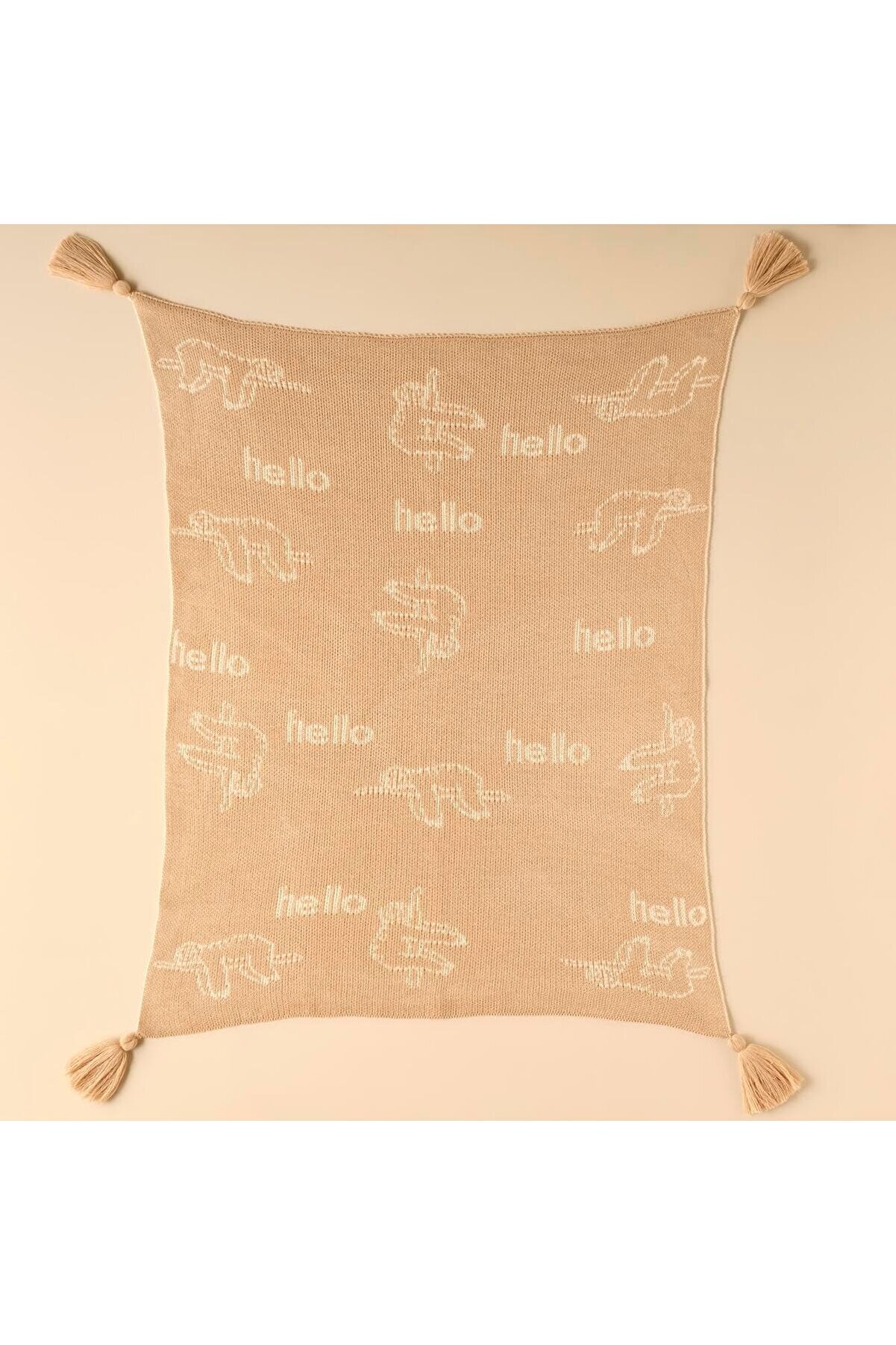 STOREMAX snShop MAISON Sloth Hayvan Baskılı%100 Akrilik Battaniye, Bej, 100x120 cm 467437