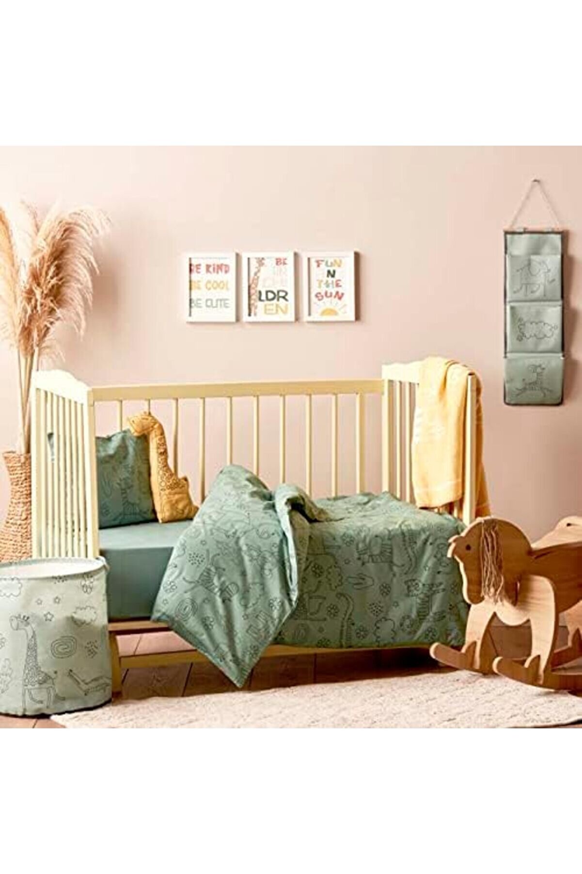 Flashtrend Zoo Hayvan Baskılı%70%30 Pamuk Askılı Organi̇zer, Yeşi̇l, 20X60 Cm Modacatch 224120