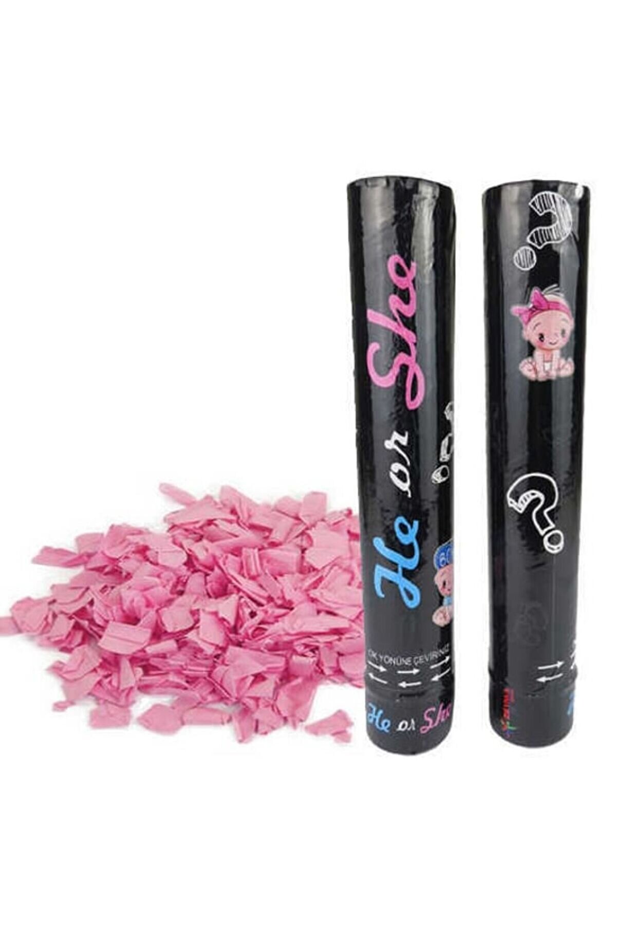 İrhanlar 2 Adet Ci̇nsi̇yet Beli̇rleme Konfeti̇ Pembe Mavi̇ Kızmı Erkekmi̇ Ci̇nsi̇yet Parti̇si̇ Gi̇rll Or Boy Pembe Renk
