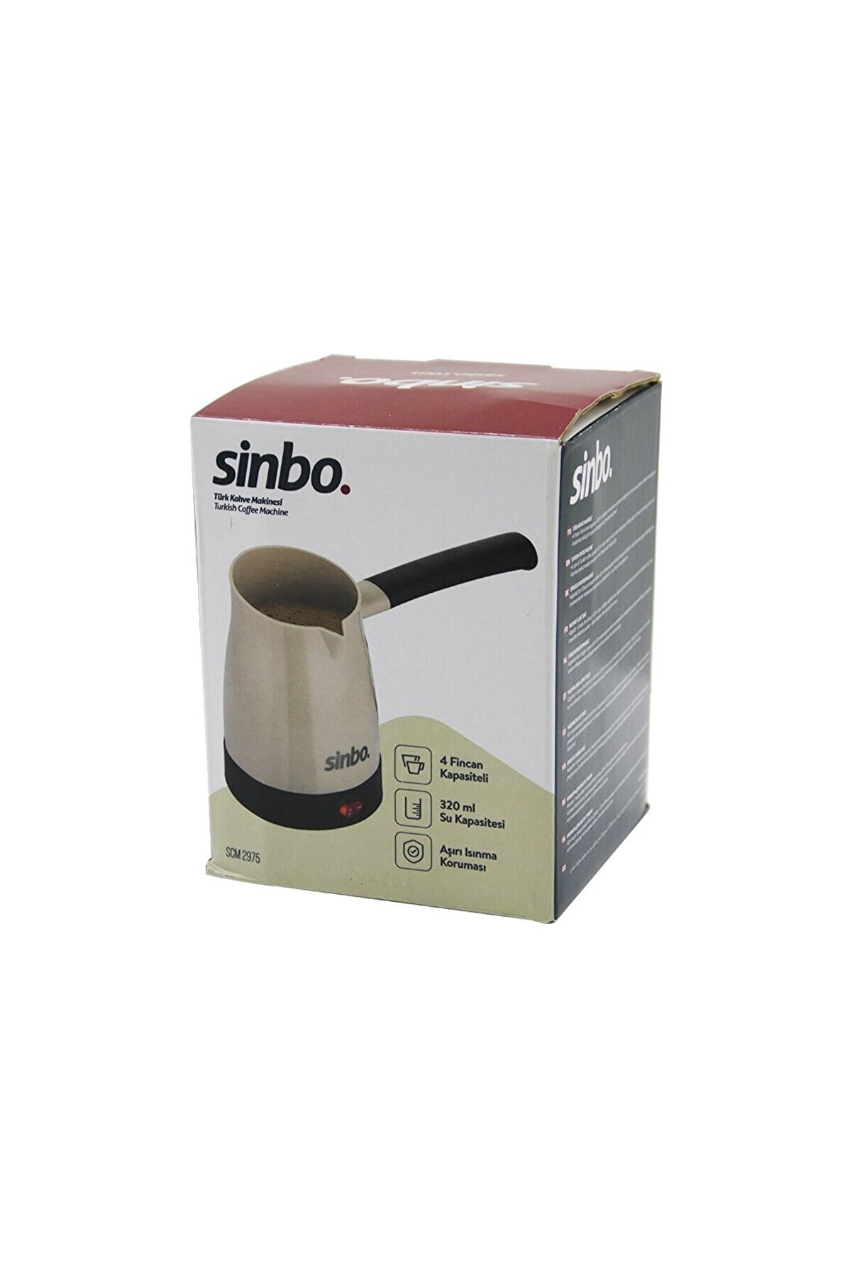 Go İthalat Si̇nbo Scm-2975 Elektri̇kli̇ Cezve Pls.t&uuml;rk Kahve Maki̇ne &Ccedil;eli̇k Gi̇zli̇ Rezi̇stans700W 320Ml
