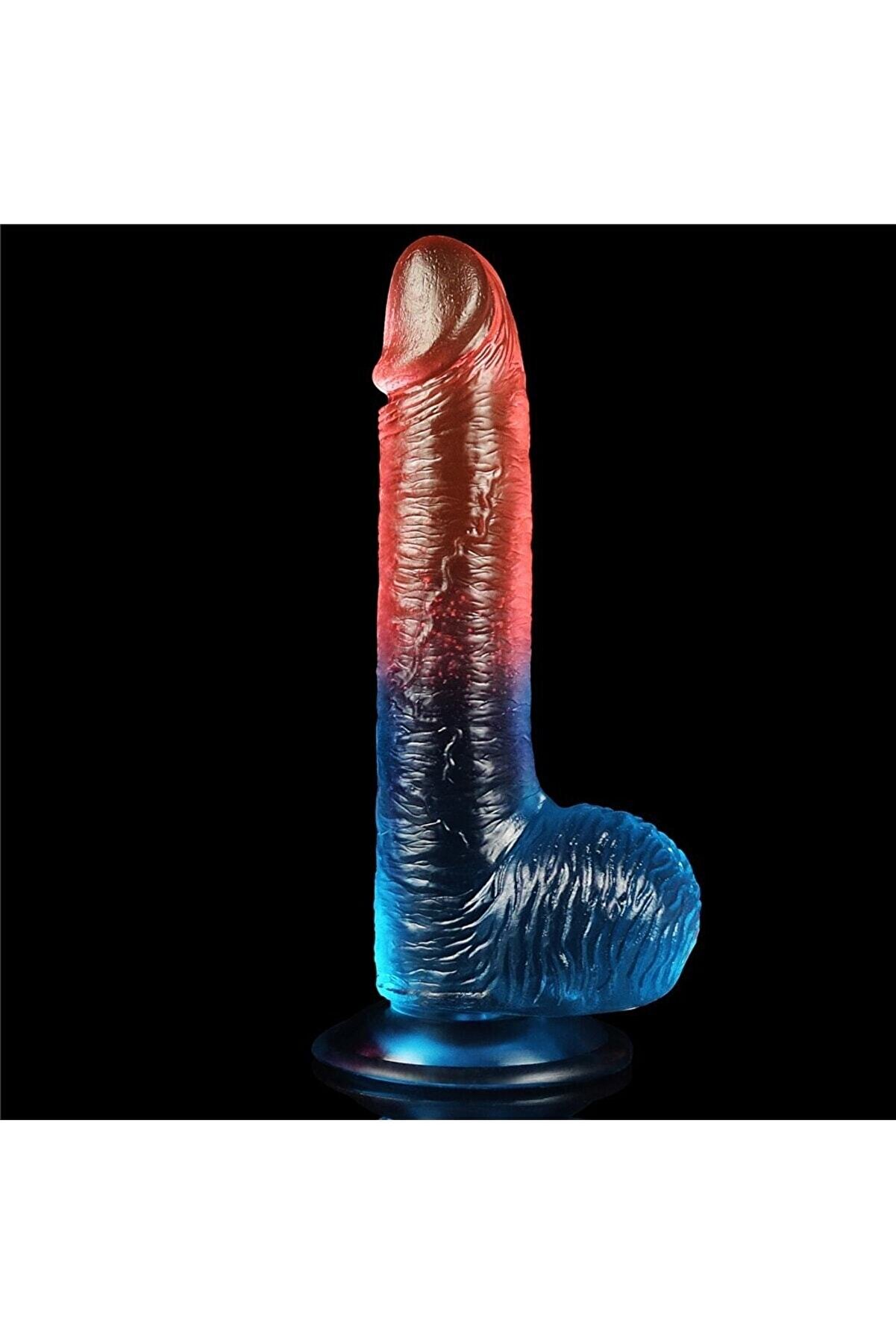 Meyrabest &Ouml;zel Tasarlanmış &Ccedil;i̇ft Renkli̇ G&uuml;&ccedil;l&uuml; Vantuz Tabanı Sayesi̇nde Sabi̇tlenebi̇li̇r 19 Cm Jel Peni̇s