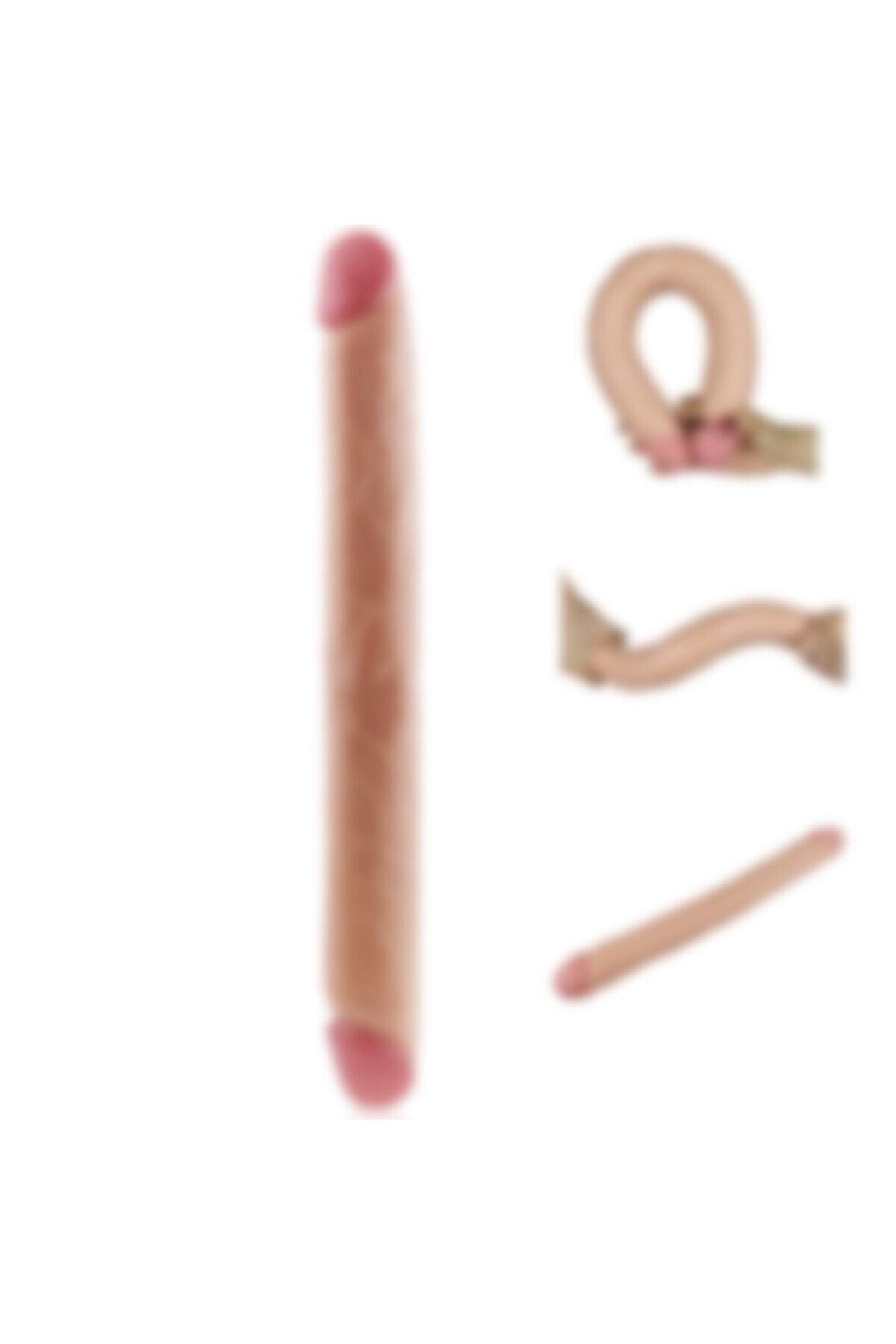 Meyrabest Ger&ccedil;ek Ten Hi̇ssi̇ Sağlayan &Ccedil;i̇ft Taraflı Kullanıma Uygun 45 Cm Esnek Reali̇sti̇k Peni̇s