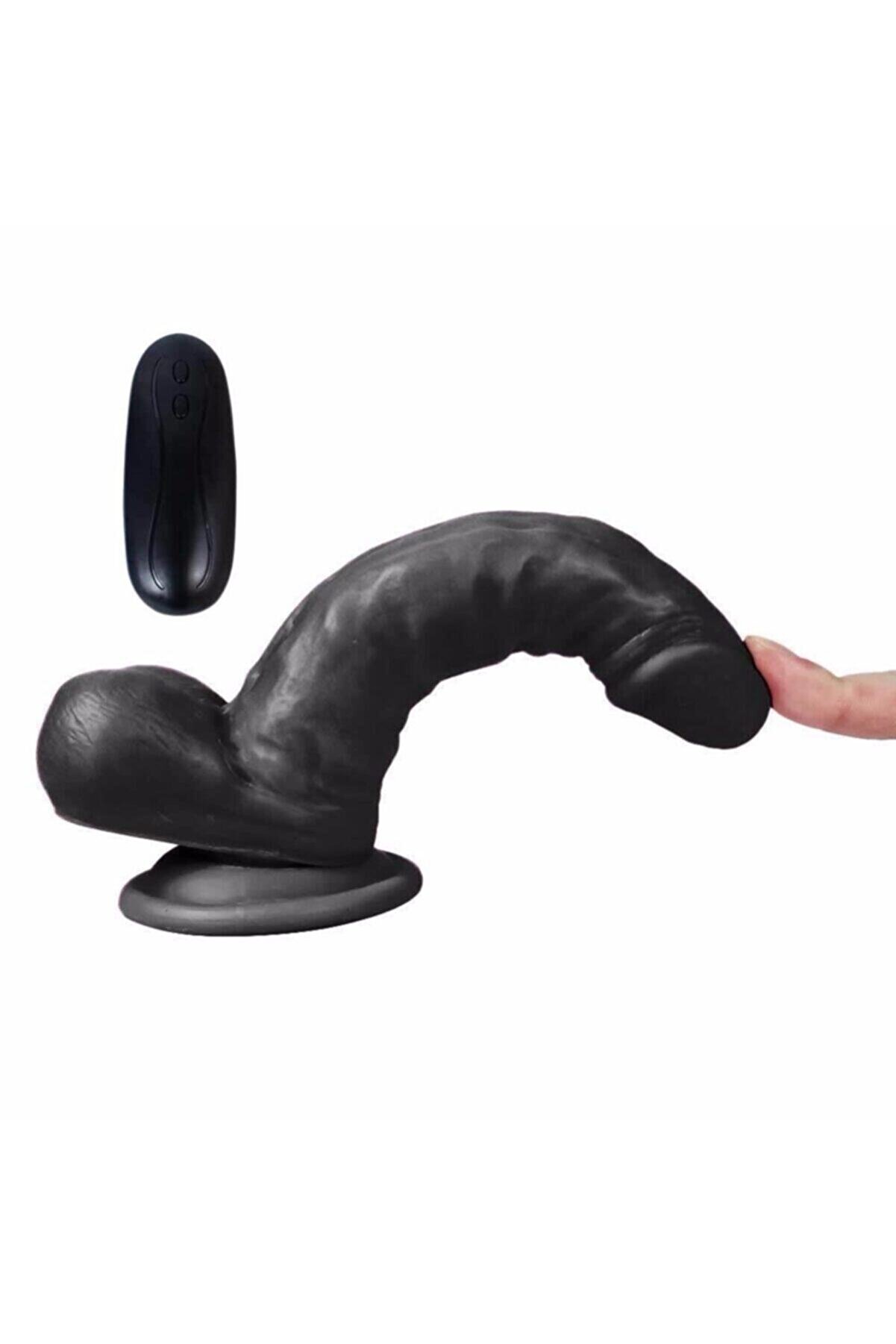 Meyrabest Di̇ldo Seri̇es Si̇yah Hunk 15 Cm 10 Modlu Ti̇treşi̇mli̇ Reali̇sti̇k Peni̇s