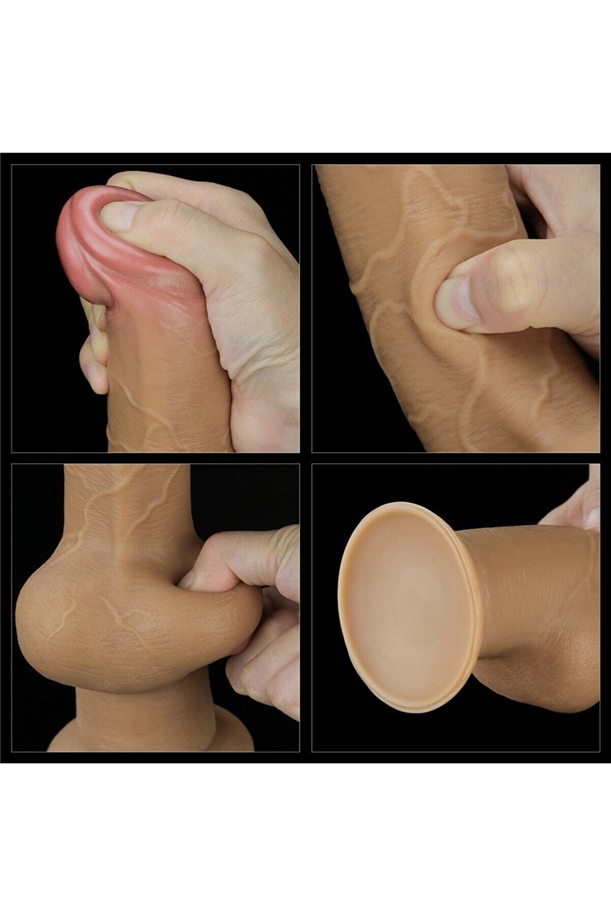 Meyrabest 24 Cm 9.5   Dual Layered Handle Plati̇ni̇um Sli̇cone Cock Di̇ldo