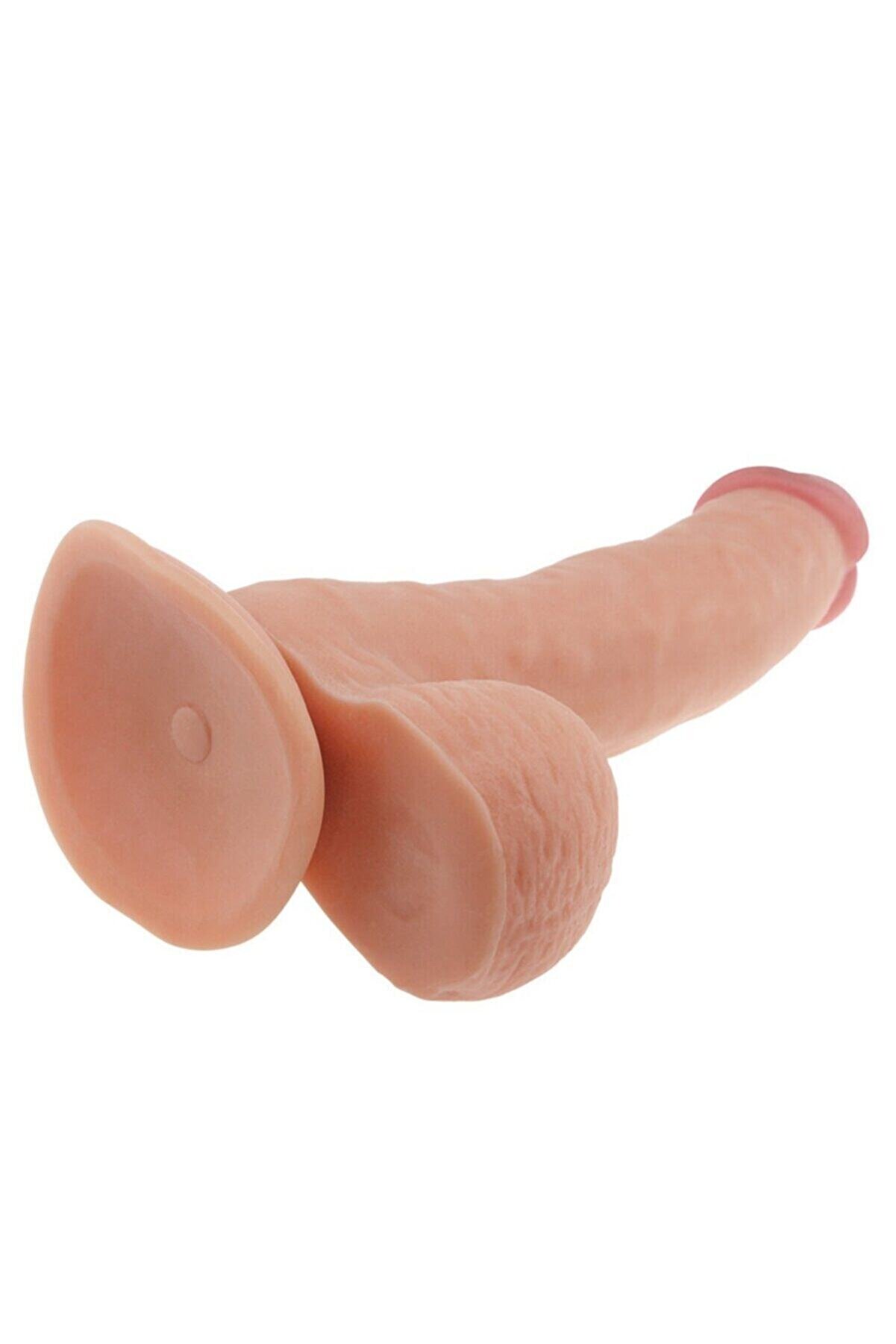 Meyrabest Ultra Soft Eği̇k Yapıda Kemerli̇ Strapon Peni̇s 22.5 Cm