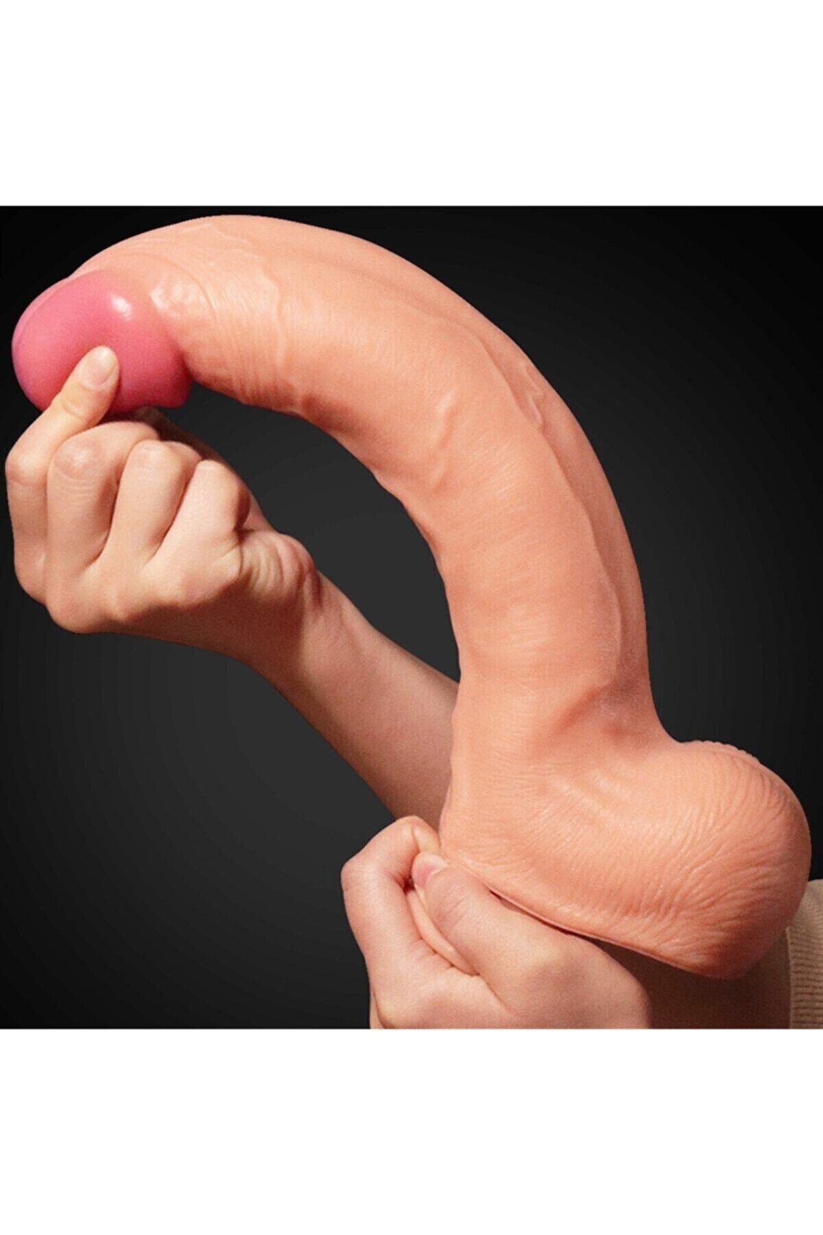 Meyrabest Nature Cock Ekstra Yumuşak &Ouml;zel &Ccedil;i̇ft Dokulu Reali̇sti̇k Peni̇s Lv411012 31 Cm