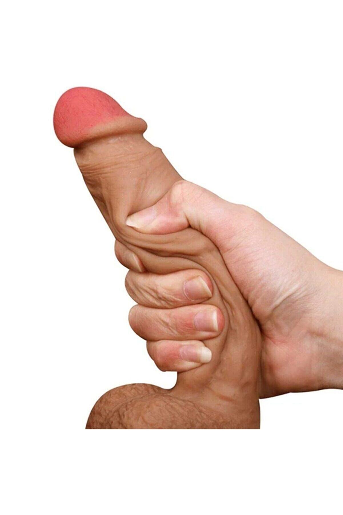 Meyrabest Di̇ldo Seri̇es &Ccedil;i̇ft Katmalı Ger&ccedil;ek Ten Dokusu Reali̇sti̇k Kemerli̇ Peni̇s 20 Cm