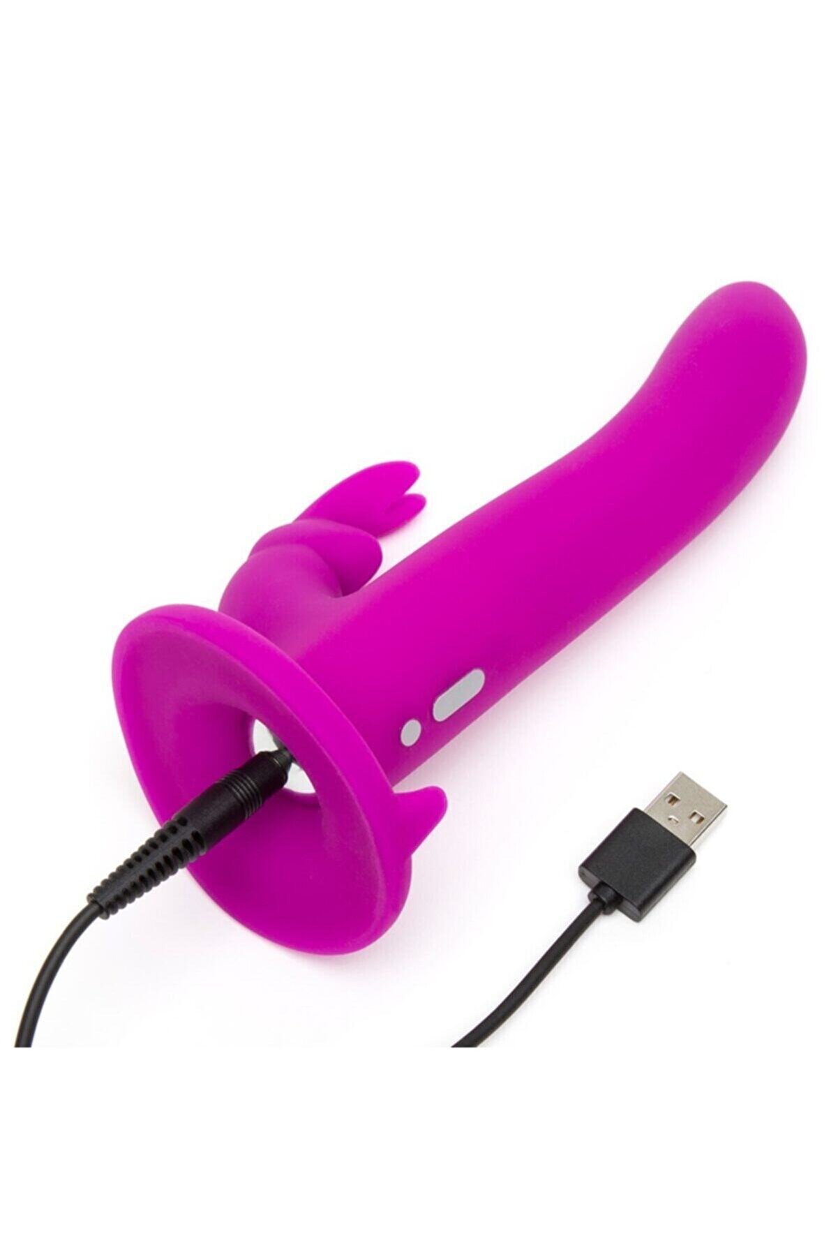 Meyrabest Happy Rabbi̇t Ti̇treşi̇mli̇ Strap-On Kemerli̇ L&uuml;ks Vi̇brat&ouml;r