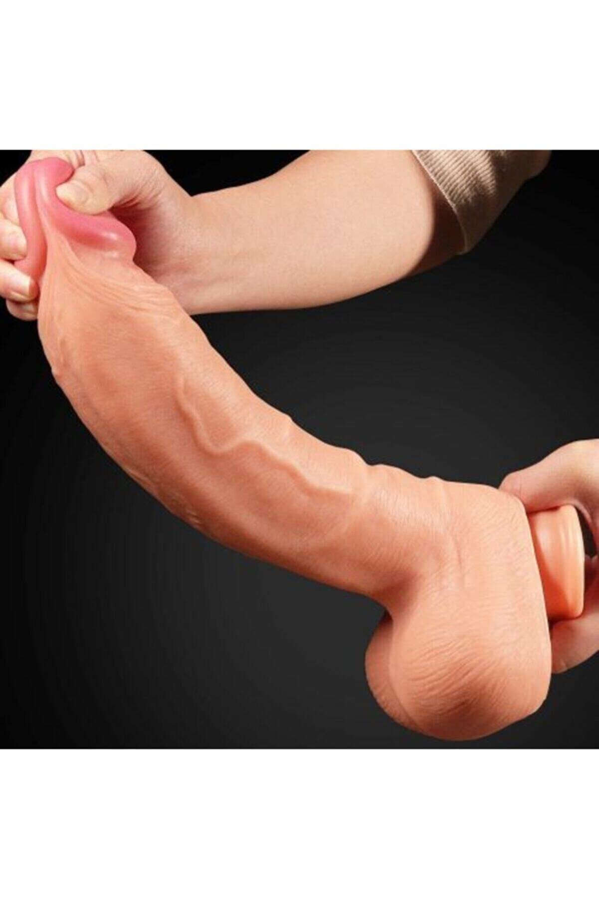Meyrabest Nature Cock Ekstra Yumuşak &Ouml;zel &Ccedil;i̇ft Dokulu 31 Cm Reali̇sti̇k Peni̇s