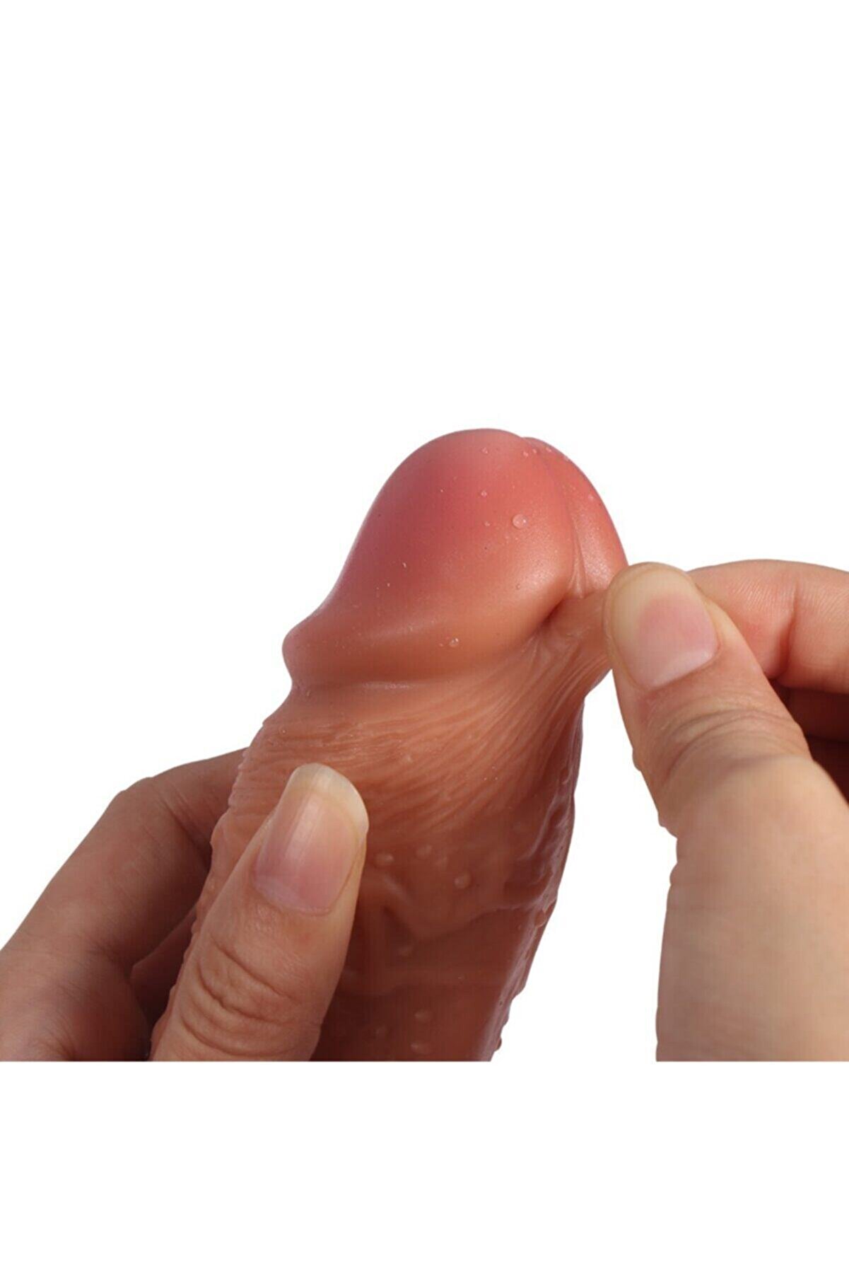 Meyrabest Di̇ldo Seri̇es Buru 22 Cm &Ccedil;i̇ft Katmanlı Natural Reali̇sti̇k Peni̇s