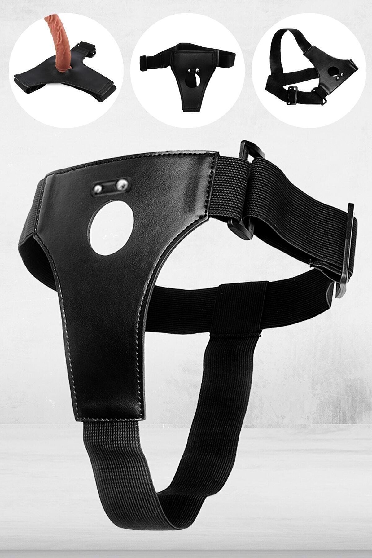 Meyrabest Suni̇ Deri̇ Belden Bağlamalı Strapon Protez Takma Peni̇s Kemeri̇