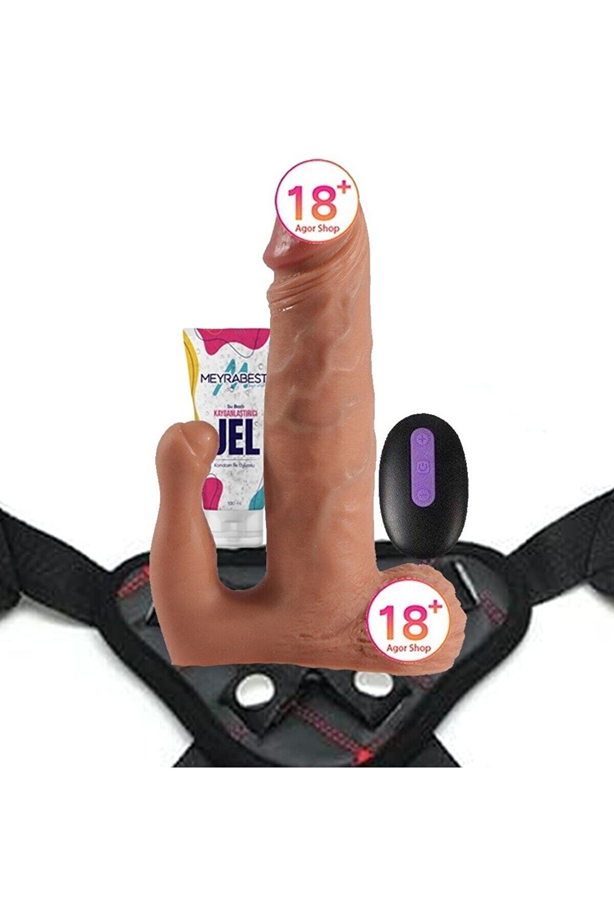 Meyrabest Di̇ldo Seri̇es Brody Sallama Modlu Kemerli̇ Reali̇sti̇k Vi̇brat&ouml;r 21.5 Cm