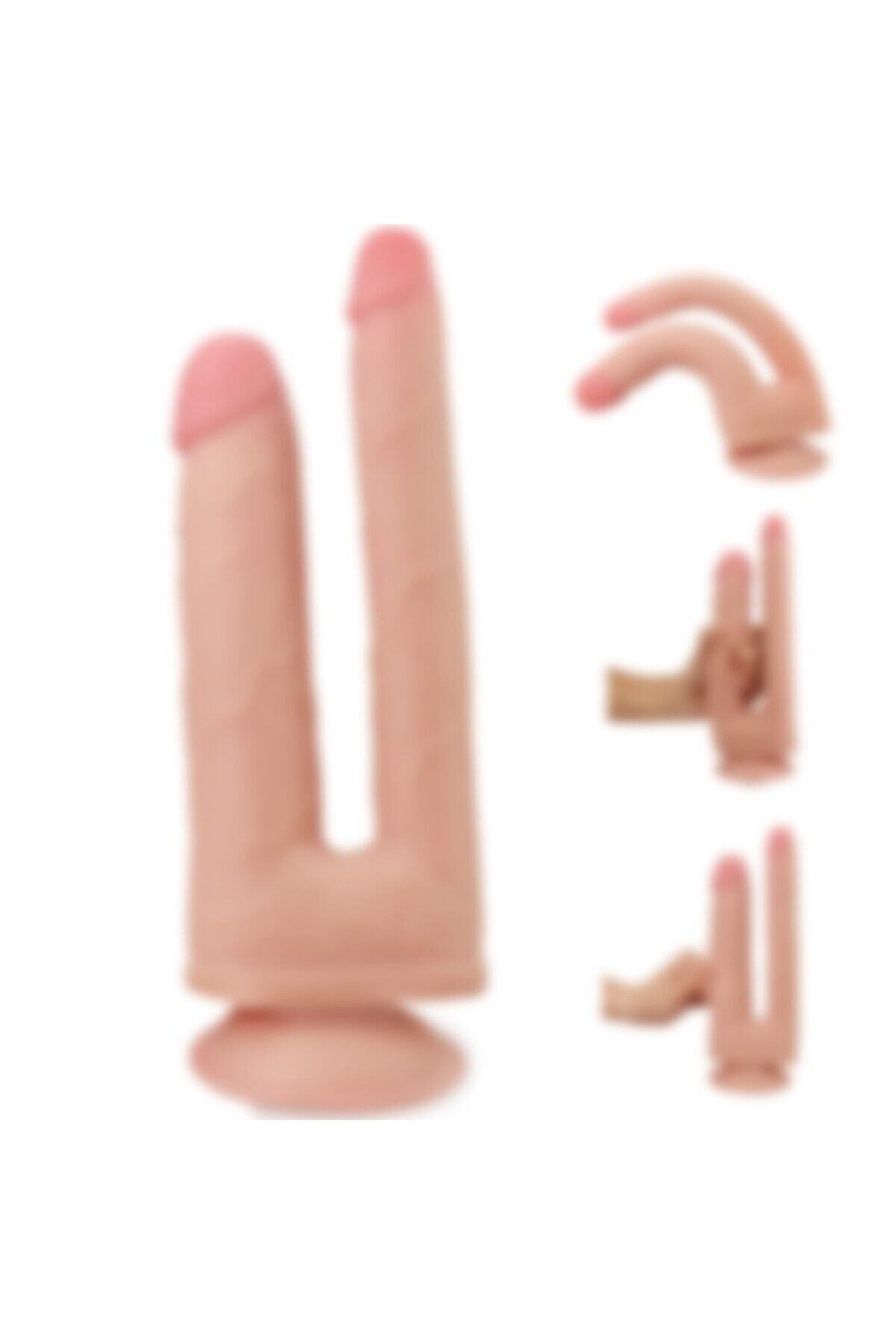 Meyrabest Esnek Ve B&uuml;k&uuml;lebi̇li̇r Yumuşak Dokulu G&uuml;&ccedil;l&uuml; Vantuz Ile Sabi̇tlenebi̇li̇r &Ccedil;i̇ft Başlı Di̇ldo