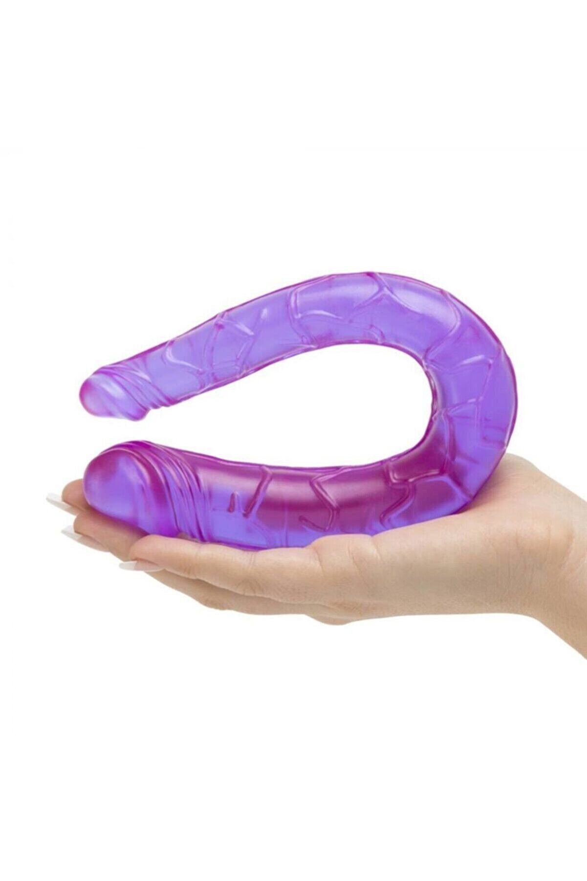 Meyrabest Double Mi̇ni̇ Di̇ldo &Ccedil;i̇ft Taraflı Mavi̇ Jel Peni̇s 18 Cm