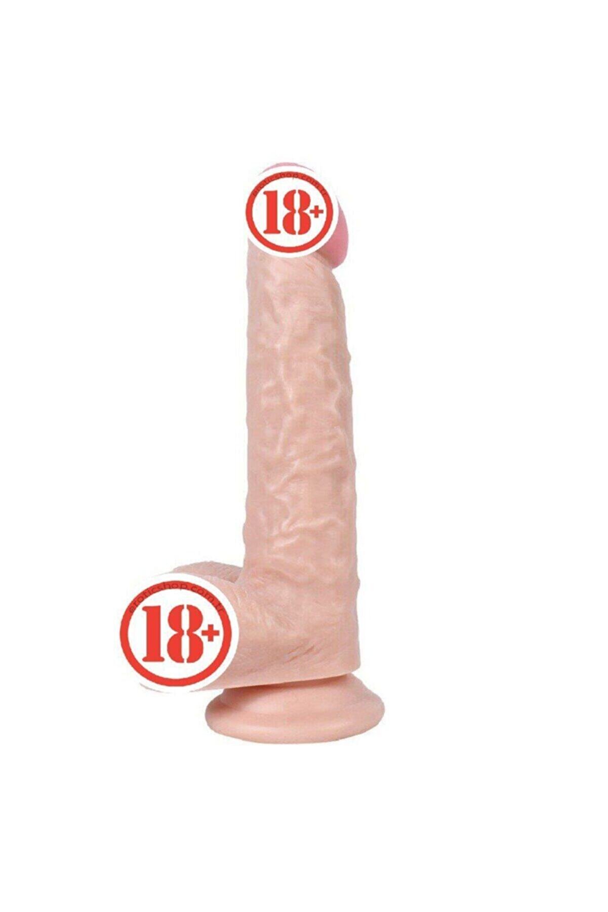 Meyrabest D&uuml;z Zemi̇ne Yapışabi̇len Di̇ldo Seri̇es New Wolf Yumuşak Reali̇sti̇k Dokulu Peni̇s 25 Cm