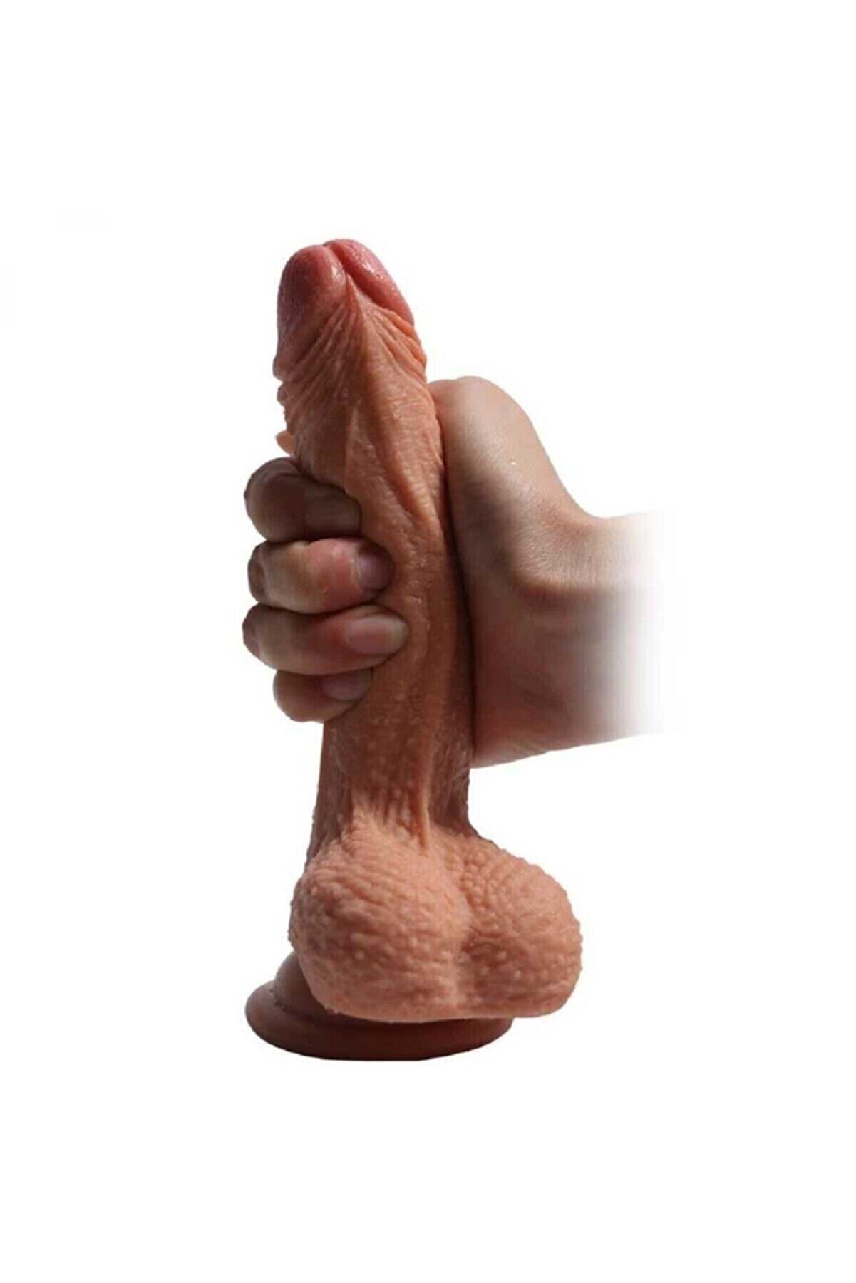 Meyrabest Di̇ldo 19 Cm &Ccedil;i̇ft Katmanlı Et Doku Reali̇sti̇k Kemerli̇ Peni̇s