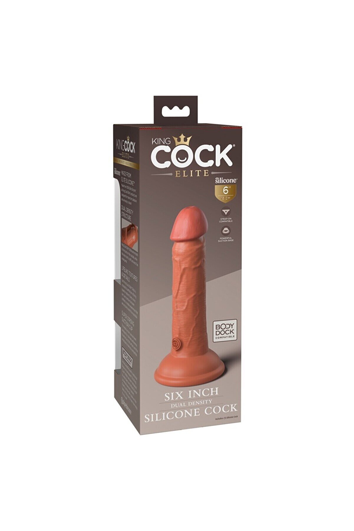 Meyrabest 6" Dual Densi̇ty Si̇li̇cone Cock Brown Di̇ldo