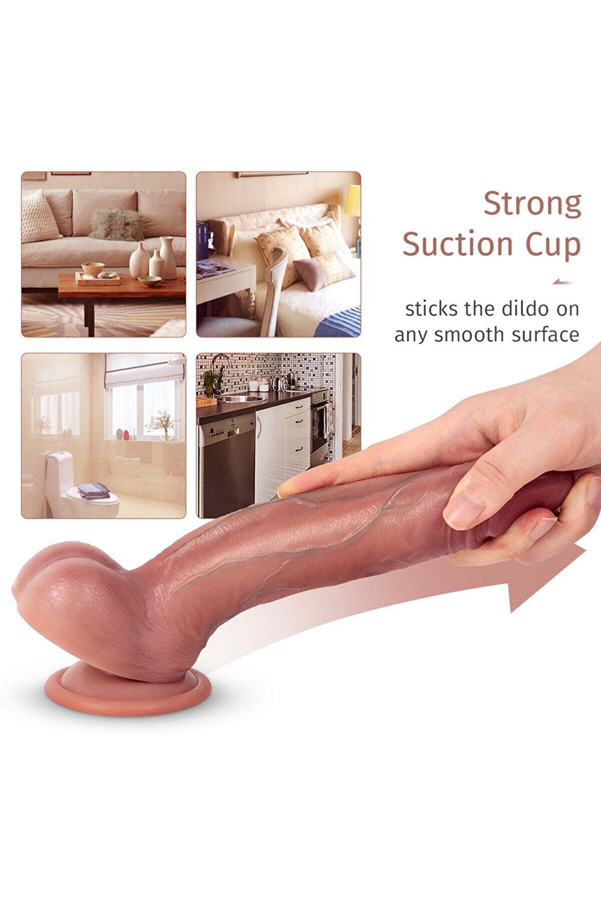 Meyrabest 22 Cm &Ccedil;i̇ft Katmanlı Ekstra Yumuşak Et Dokulu Reali̇sti̇k Peni̇s Di̇ldo