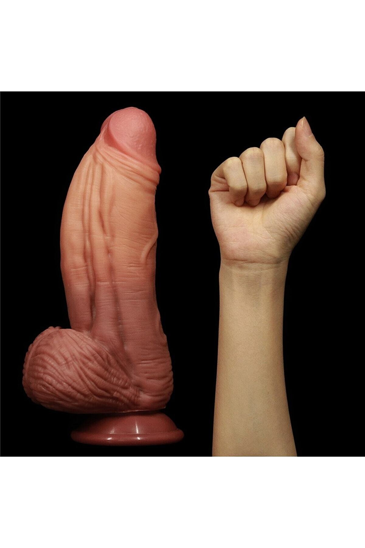 Meyrabest 24,5 Cm 10   Dual Layered Plati̇num Si̇li̇cone Cock Kalın Di̇ldo