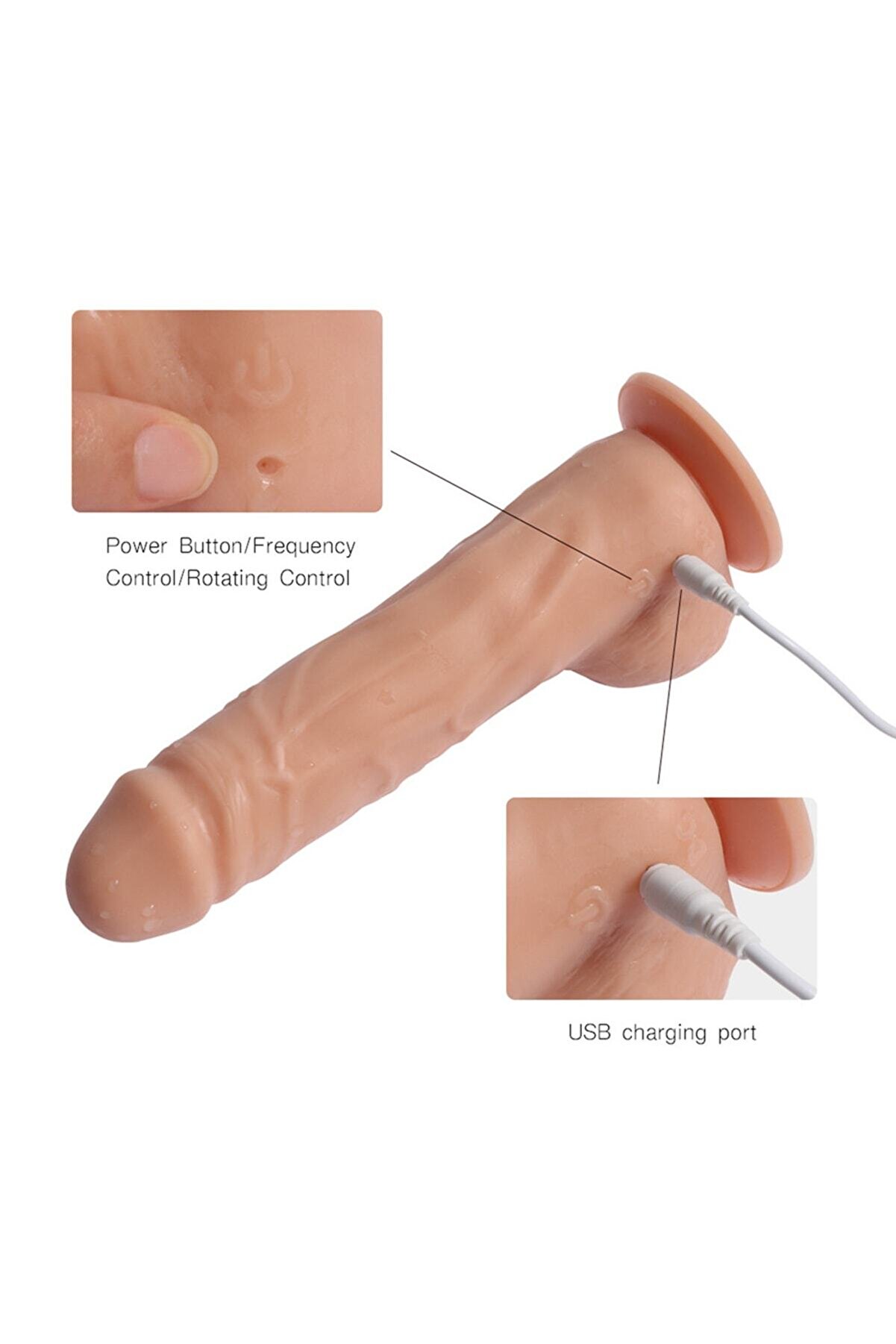 Meyrabest Bi̇g Detecti̇ve Uzaktan Kumandalı Hareketli̇ D&ouml;nebi̇len Reali̇sti̇k Vi̇brat&ouml;r