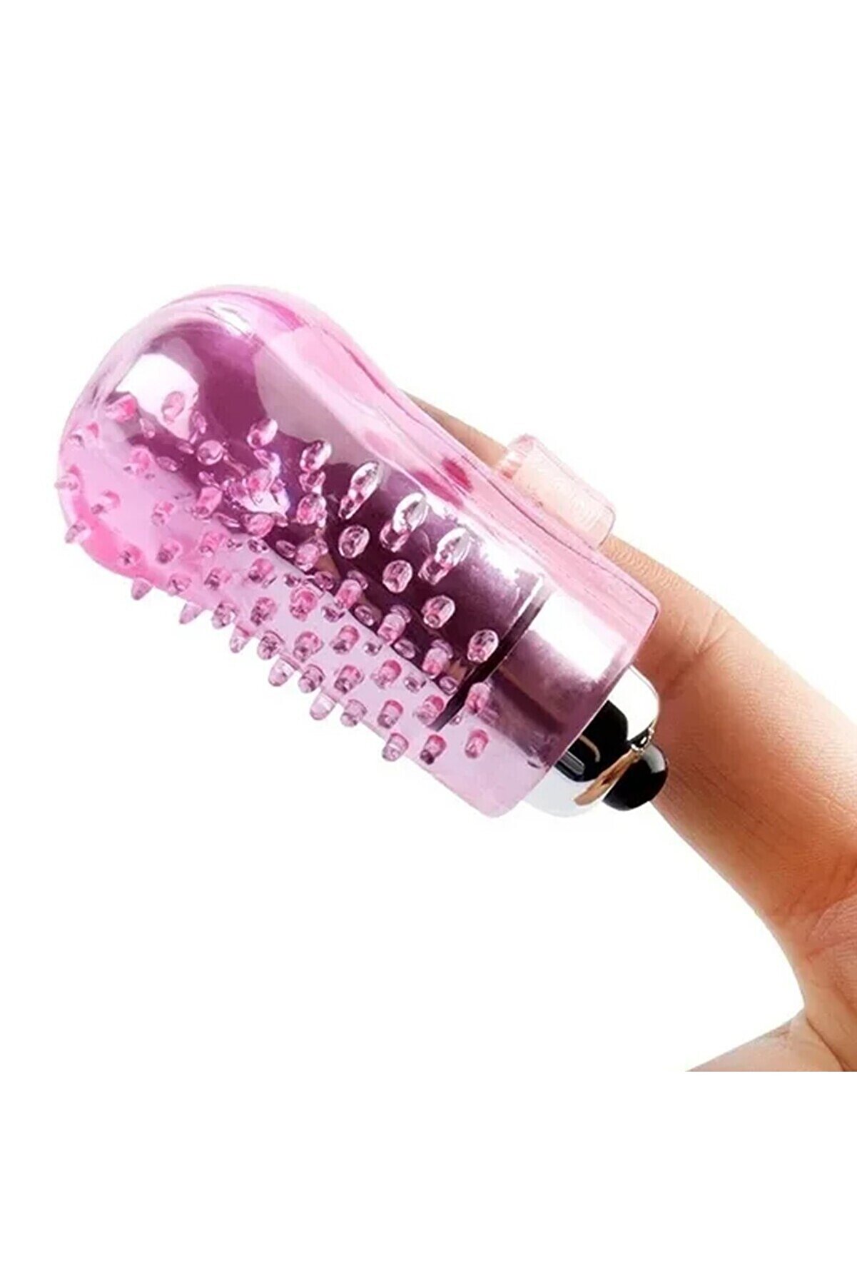 Erox Pembe Fi̇nger Tırtıklı Yumuşak Dokulu Ti̇treşi̇mli̇ Parmak Vi̇brat&ouml;r