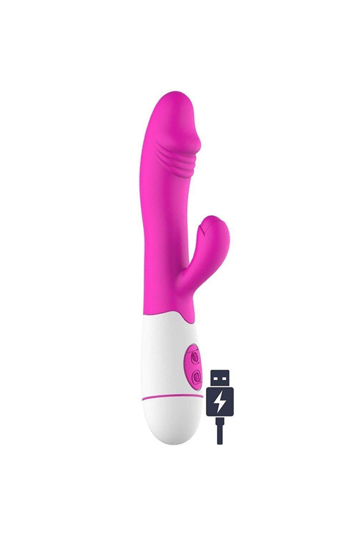 Erox Ori̇ji̇nal Usb Şarjlı Ultra Esnek Yapıda Kli̇tori̇s Uyarıcı Rabbi̇tli̇ Vi̇brat&ouml;r Pembe