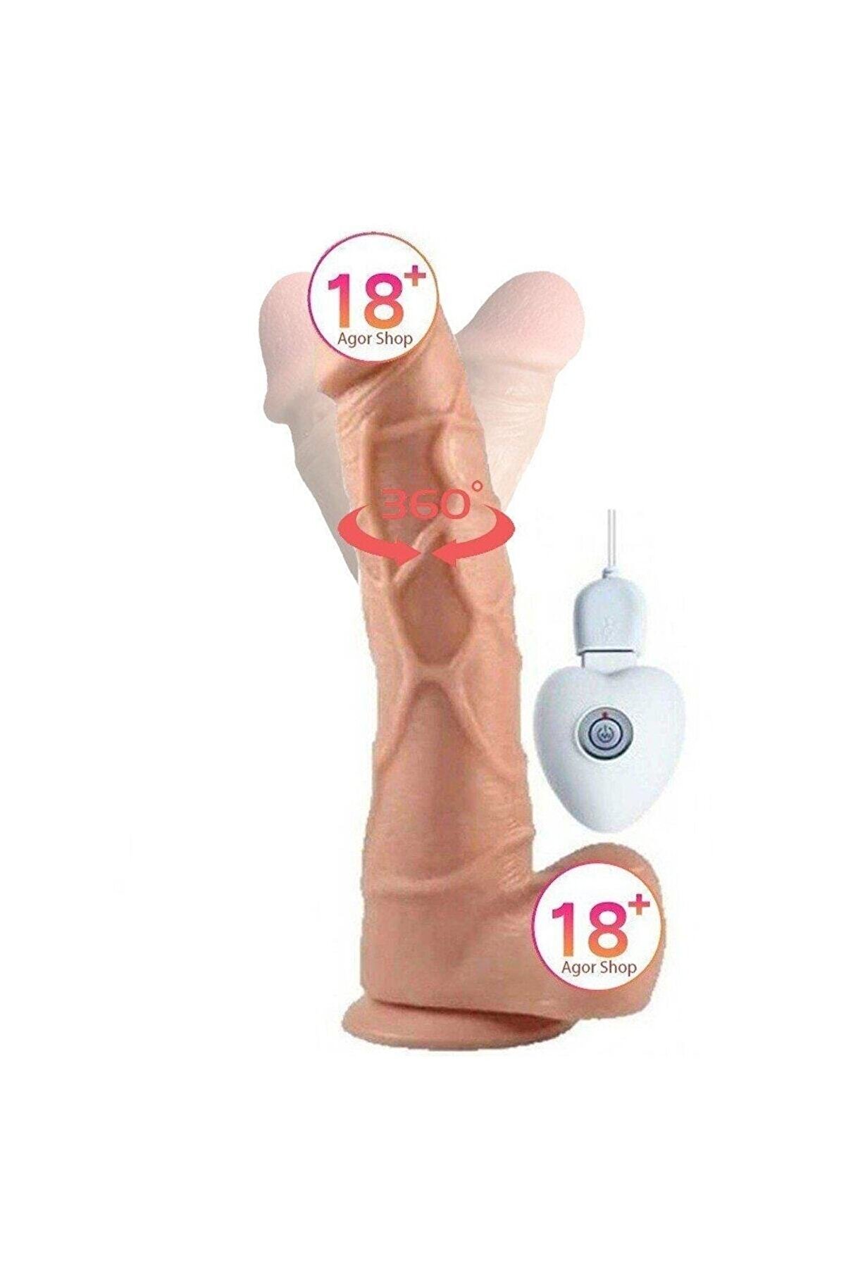 Erox Vi̇brati̇ng Di̇ldo Hareketli̇ D&ouml;nebi̇len Ti̇treşi̇mli̇ Peni̇s 16 Cm