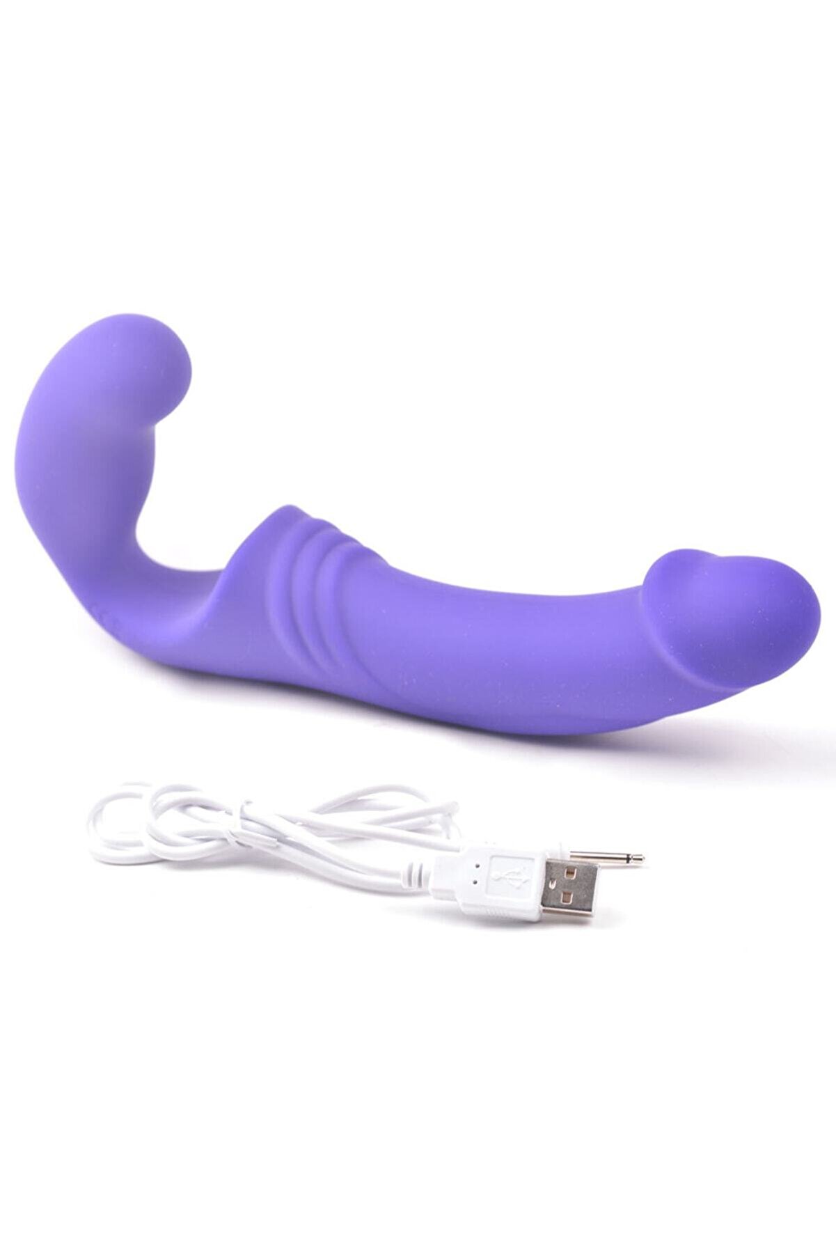 Erox Ti̇treşi̇mli̇ Double Ri̇der Strapless Strap-On Mor