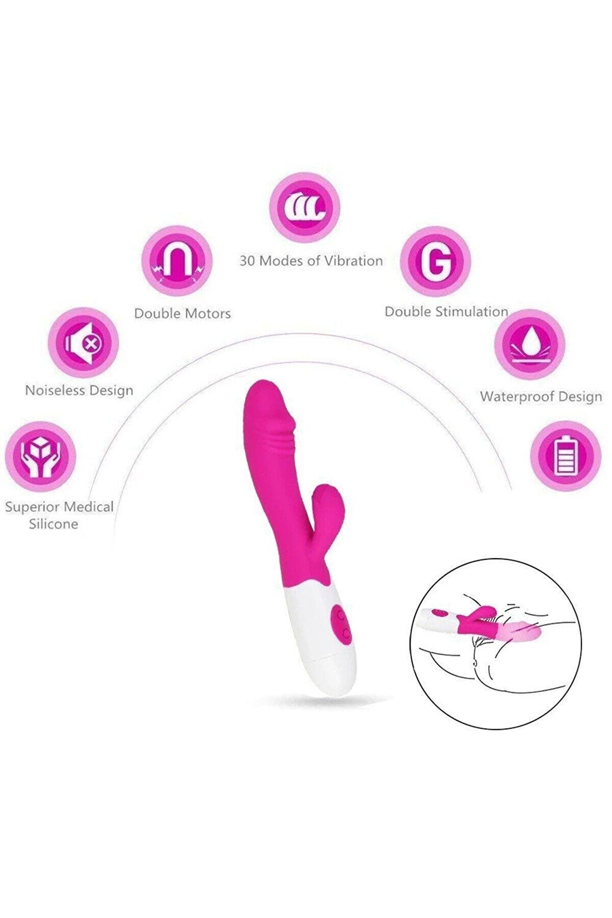 Erox Ori̇ji̇nal Usb Şarjlı Ultra Esnek Yapıda Kli̇tori̇s Uyarıcı Rabbi̇tli̇ Vi̇brat&ouml;r Pembe