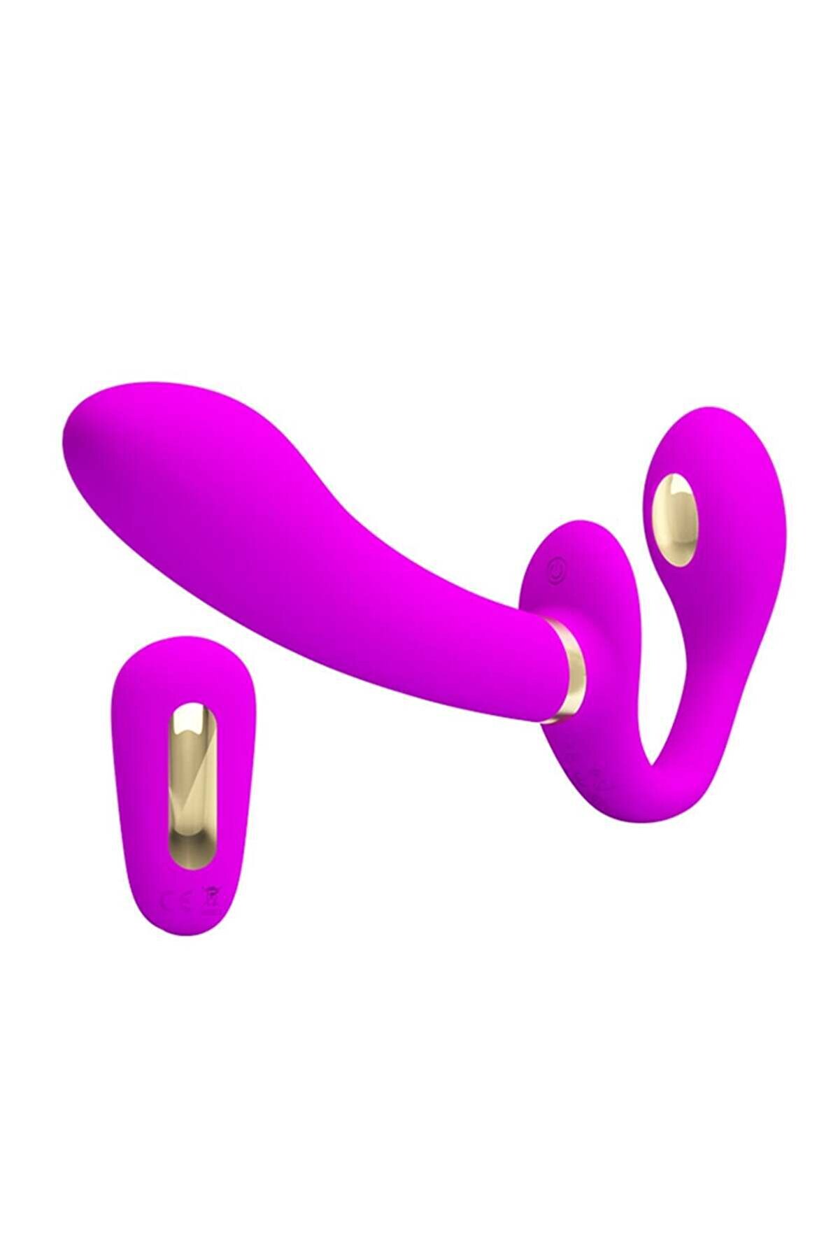 Erox Uzaktan Kumandalı Elektri̇ksel Uyarım Straples Strapon Vi̇brat&ouml;r