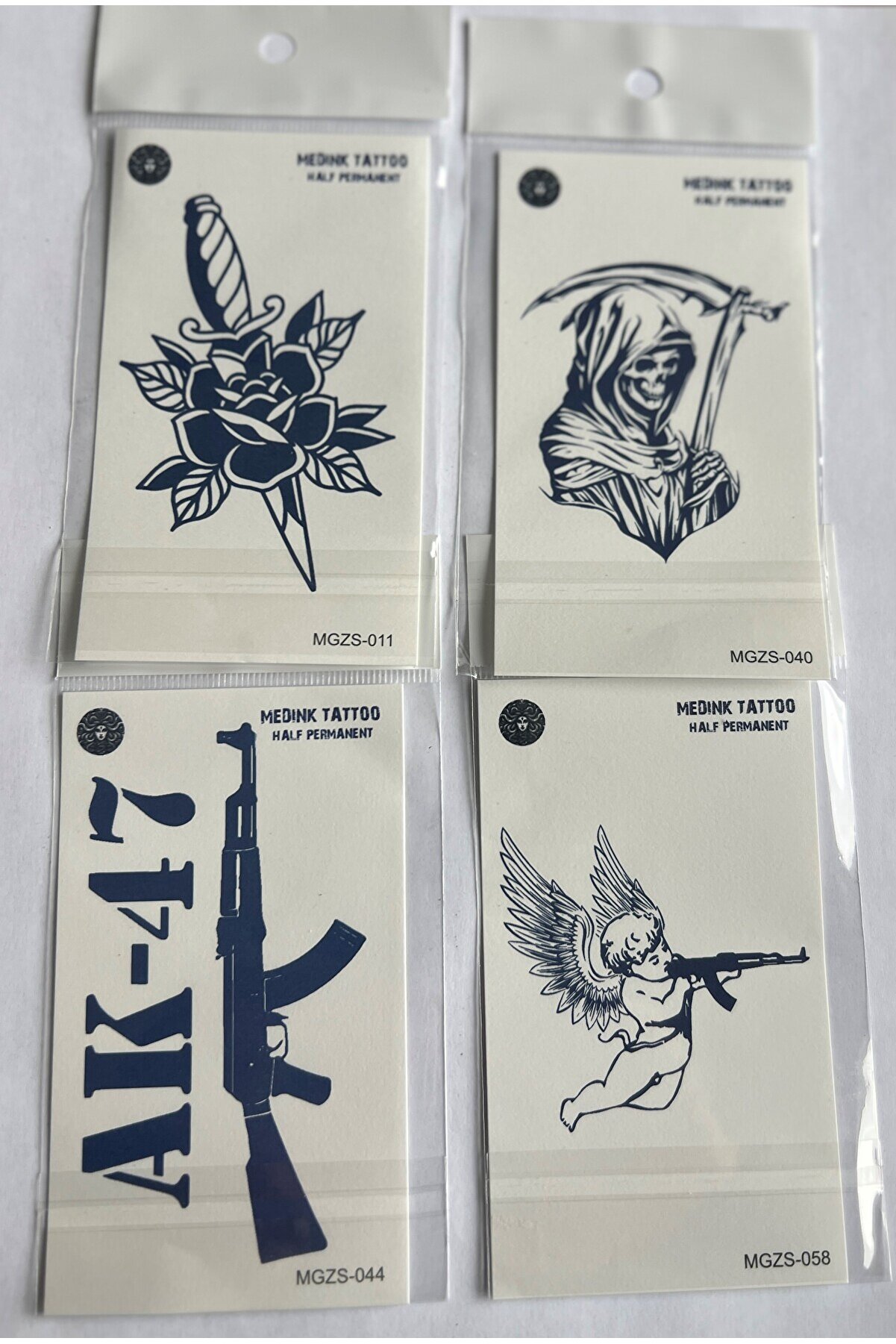 Ai̇rbrush Tattoo Savaş 4 Adet Mi̇ni̇mal 11X8 Cm 3 Hafta Kalıcı Yarı Kalıcı Ge&ccedil;i̇ci̇ D&ouml;vme