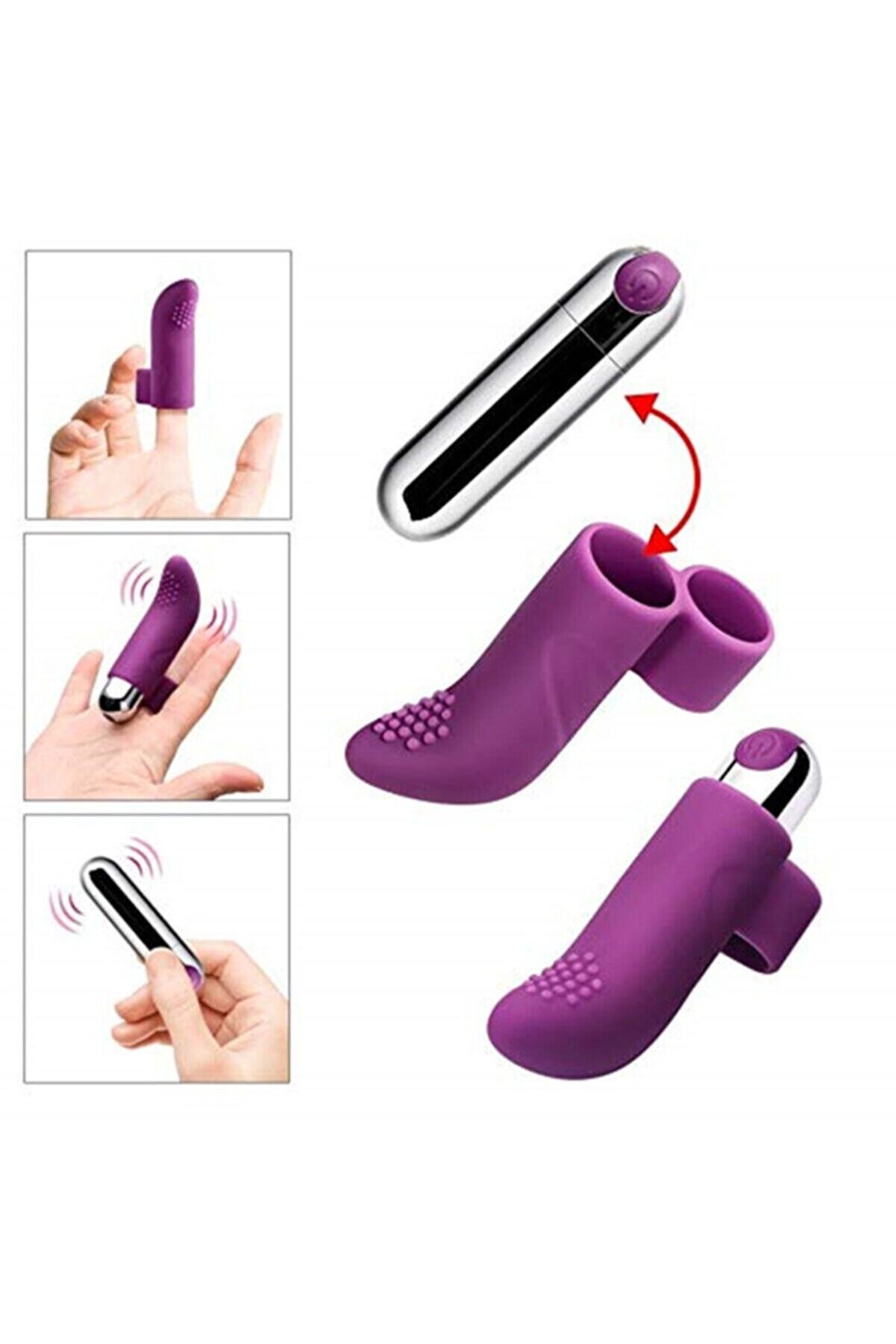 Erox Fi̇nger Vi̇be &Ccedil;i̇ft Y&ouml;nl&uuml; Usb Şarjlı Parmak Vi̇brat&ouml;r Mor