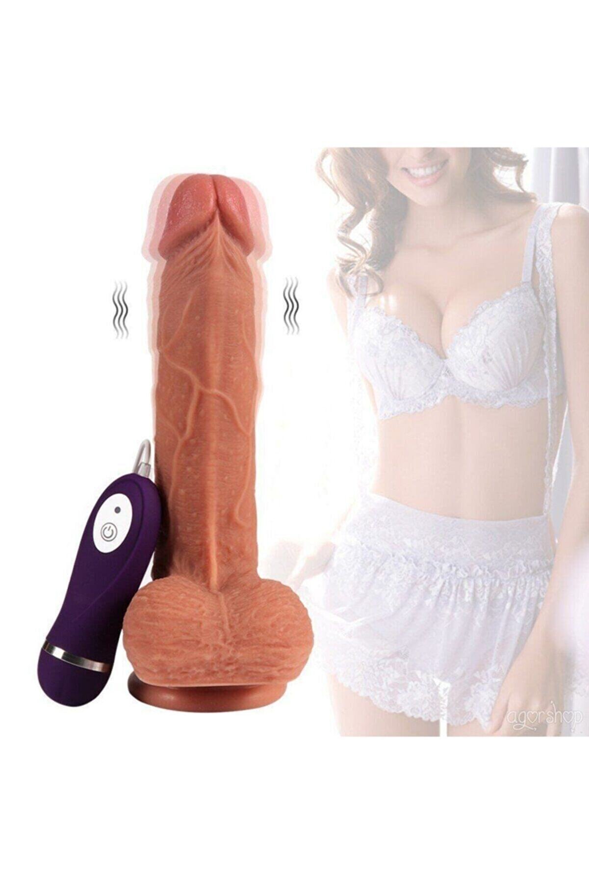 Erox Di̇ldo Seri̇si̇ Crowleys 18 Cm Ekstra Yumuşak &Ccedil;i̇ft Katmanlı Reali̇sti̇k Vi̇brat&ouml;r