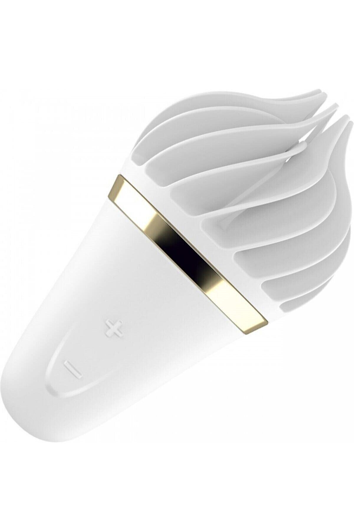 Erox Layons Sweet Treat| K&uuml;lah Şekli̇nde Oval &Ccedil;arklı Vi̇brat&ouml;r-Beyaz/Altın