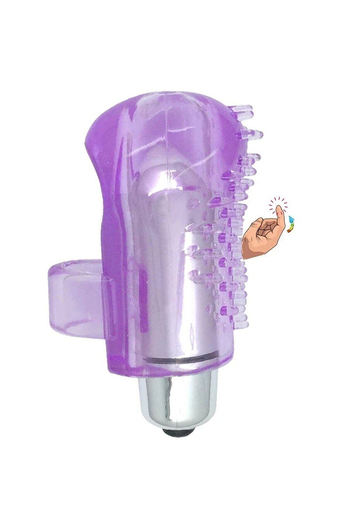 Erox Mor Fi̇nger Tırtıklı Yumuşak Dokulu Ti̇treşi̇mli̇ Parmak Vi̇brat&ouml;r