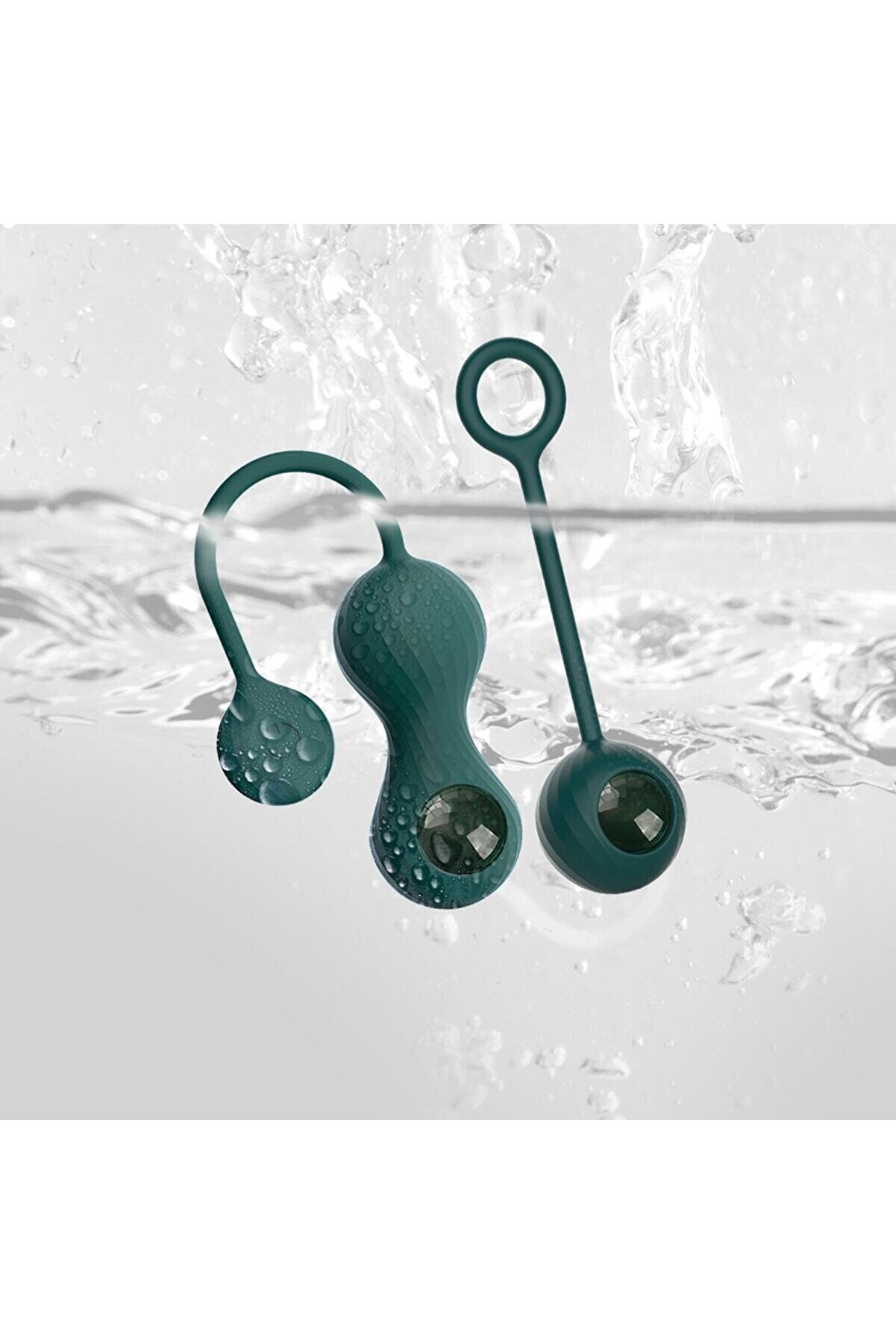 Erox Telefon Kontroll&uuml; Crystal Duo Smart Kegel Vi̇brat&ouml;r Wi̇th Wei̇ght Set