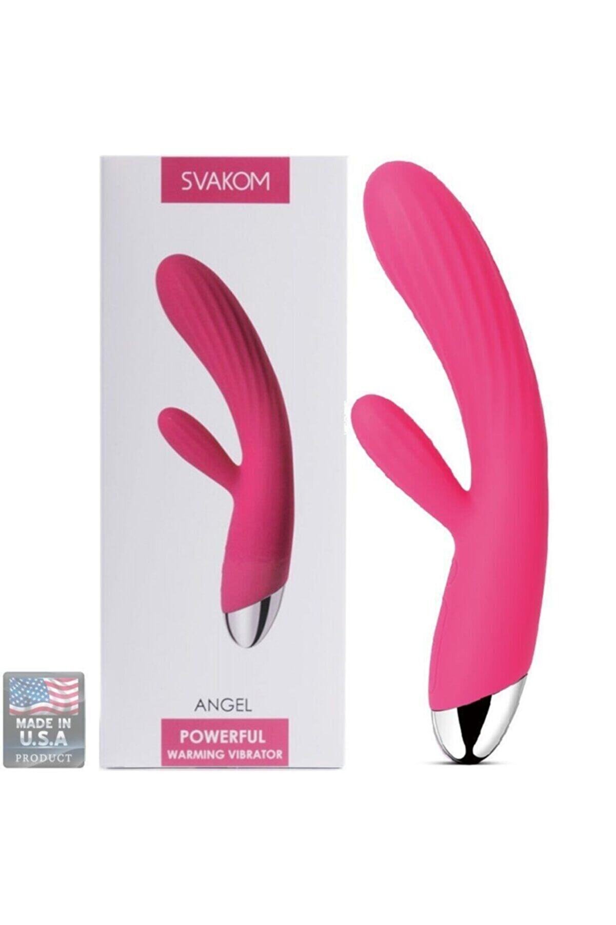 Erox Made In Usa Svakom Angel Ultra Yumuşak Isıtıcılı &Ccedil;i̇ft Motorlu G-Spot Ve Kli̇tori̇s Vi̇brat&ouml;r