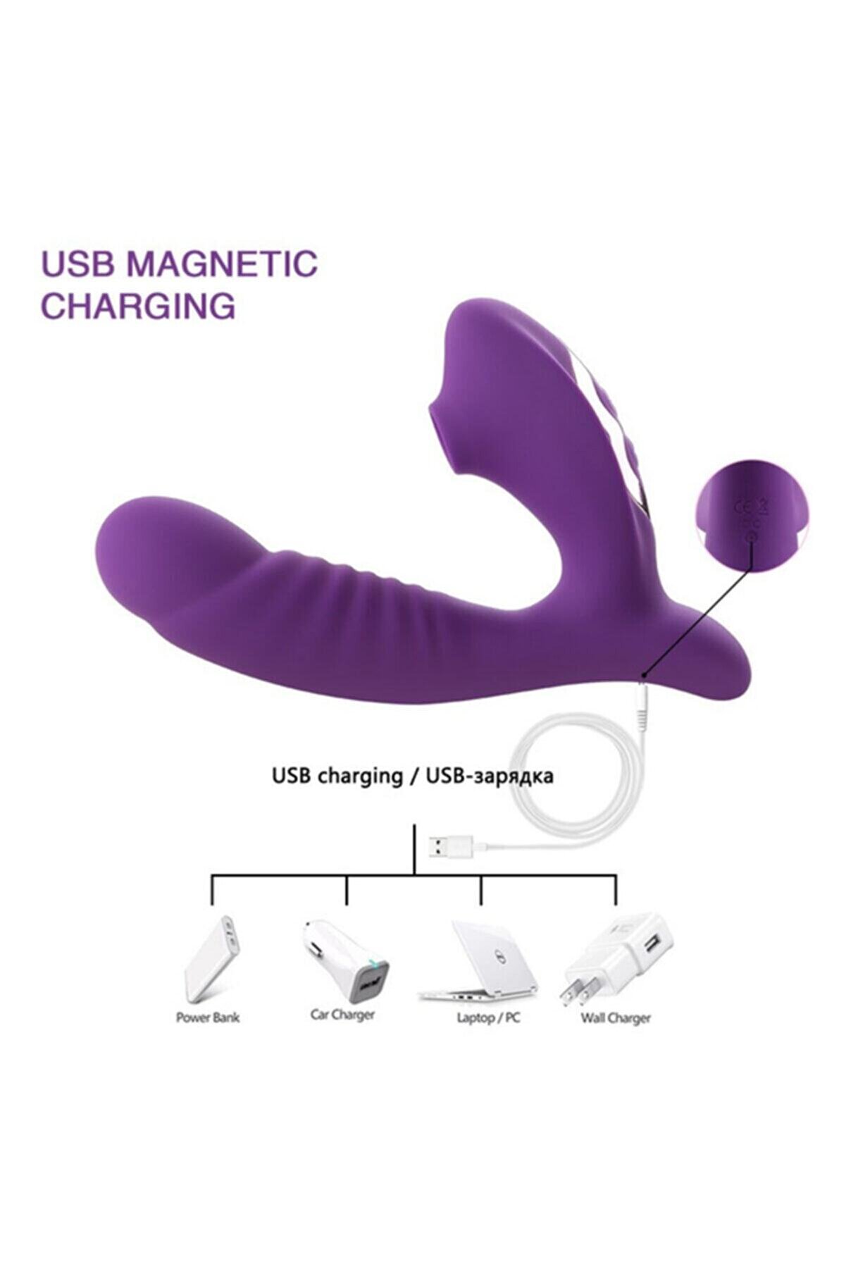 Erox Emi̇ş G&uuml;&ccedil;l&uuml; Ve Kli̇toral G-Spot Vi̇brat&ouml;r Purple