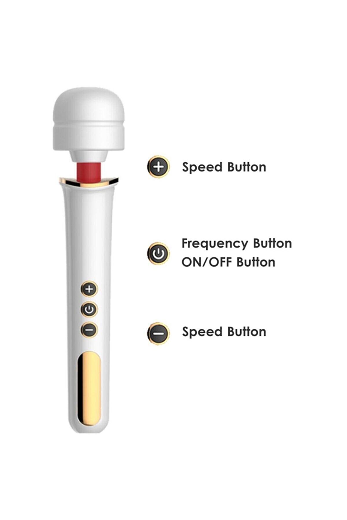 Erox Ultra G&uuml;&ccedil;l&uuml; Body Wand Magi̇c Massager Masaj Aleti̇ Vi̇brat&ouml;r Whi̇te