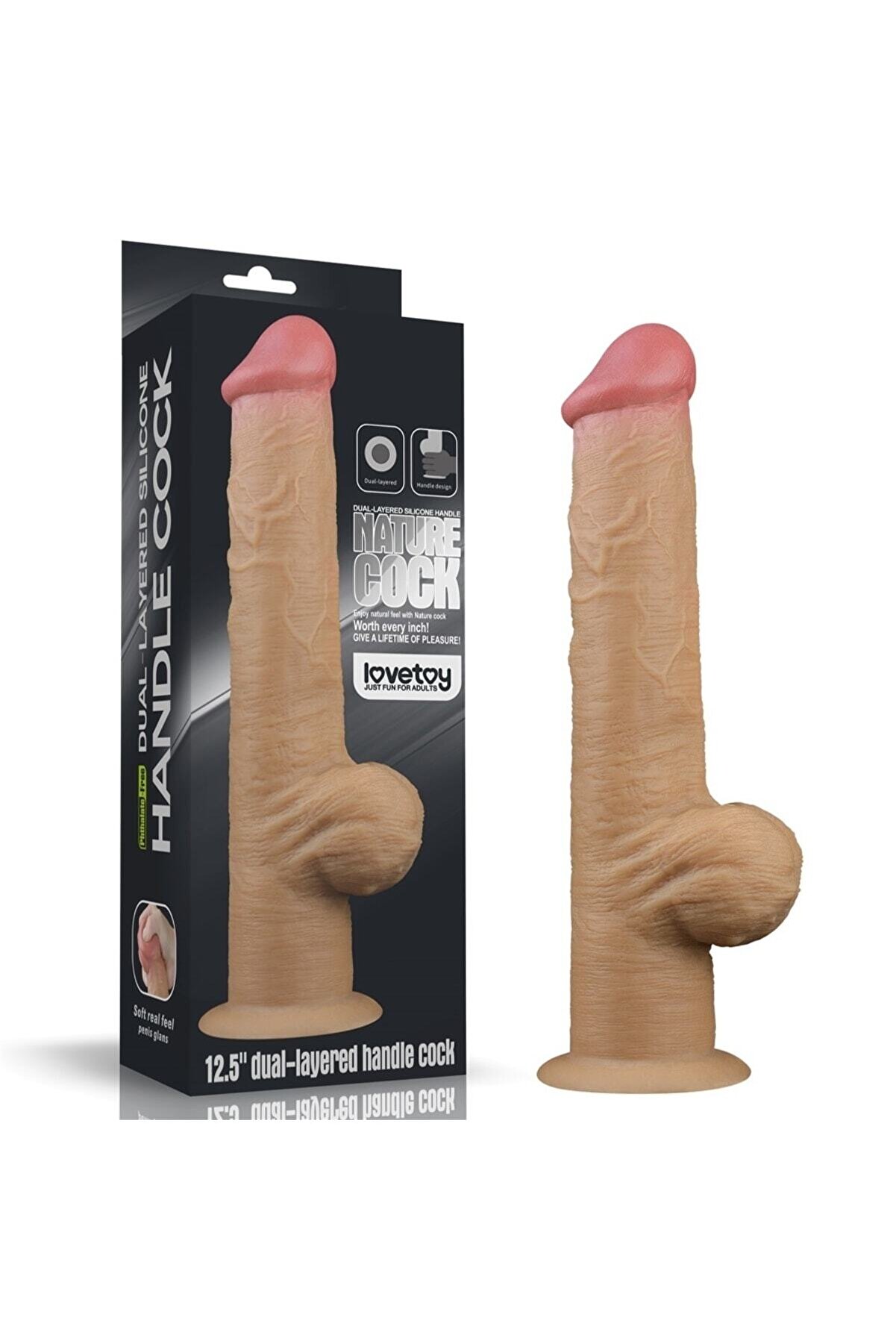 Meyrabest 12.5   Dual Layered Handle Cock Plati̇ni̇um Sli̇cone Di̇ldo