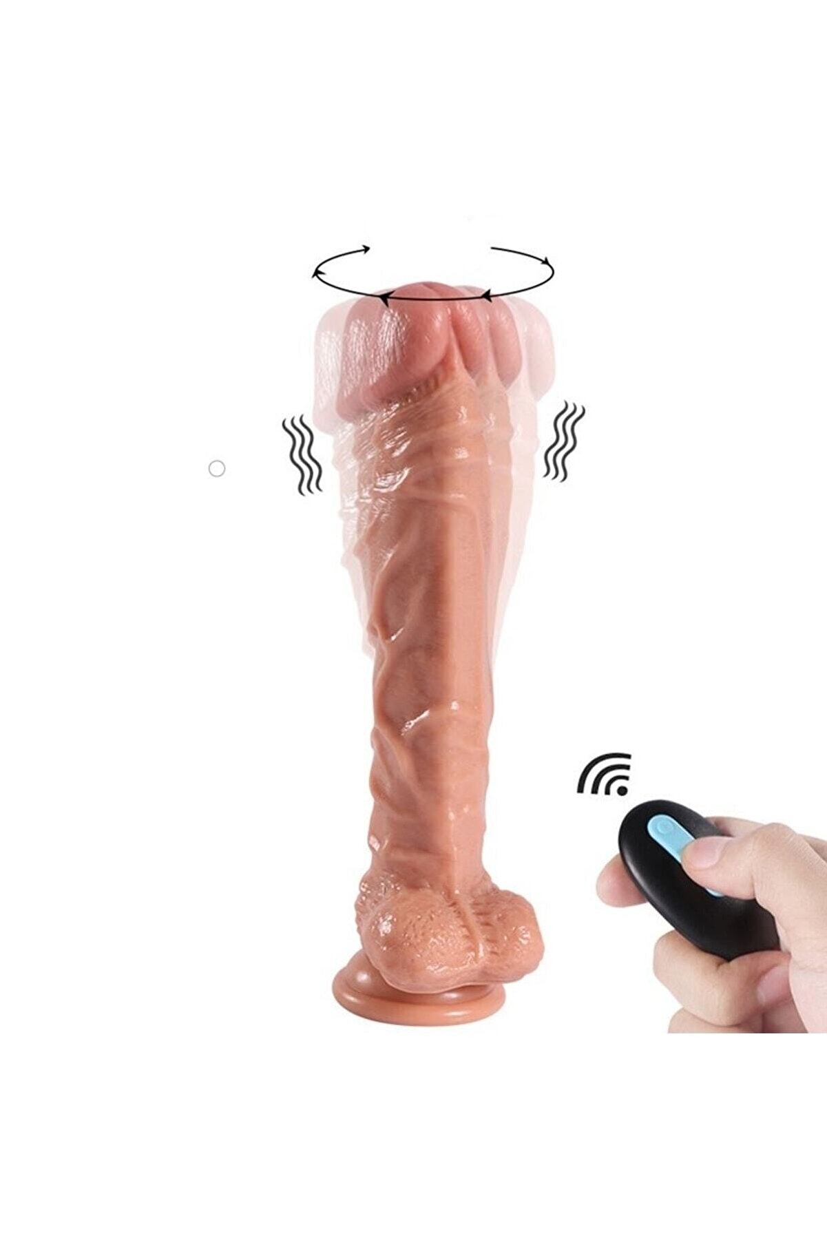 Erox Ji̇had Kni̇ght 25,5 Cm Uzaktan Kumandalı Şarjlı Oynarbaşlı Reali̇sti̇k Peni̇s Di̇ldo Vi̇brat&ouml;r