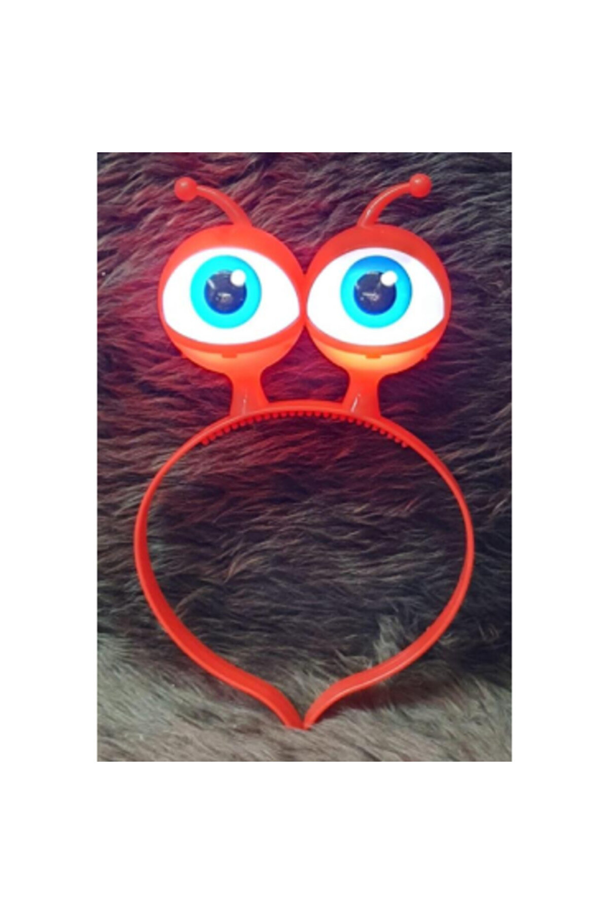 Ethab Ti̇caret Led Işıklı & Pi̇lli̇ Uzaylı G&ouml;z Parti̇ Tacı Kırmızı Renk