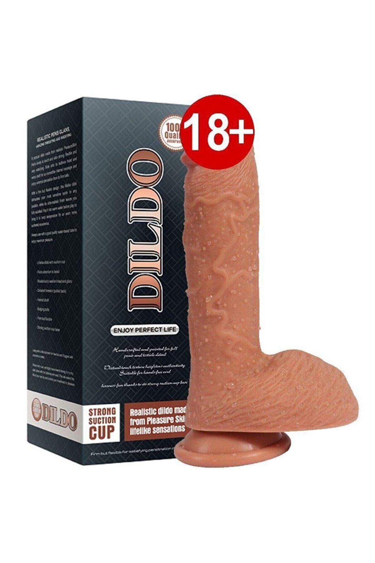 Meyrabest Di̇ldo Seri̇es Buru 22 Cm &Ccedil;i̇ft Katmanlı Natural Reali̇sti̇k Peni̇s