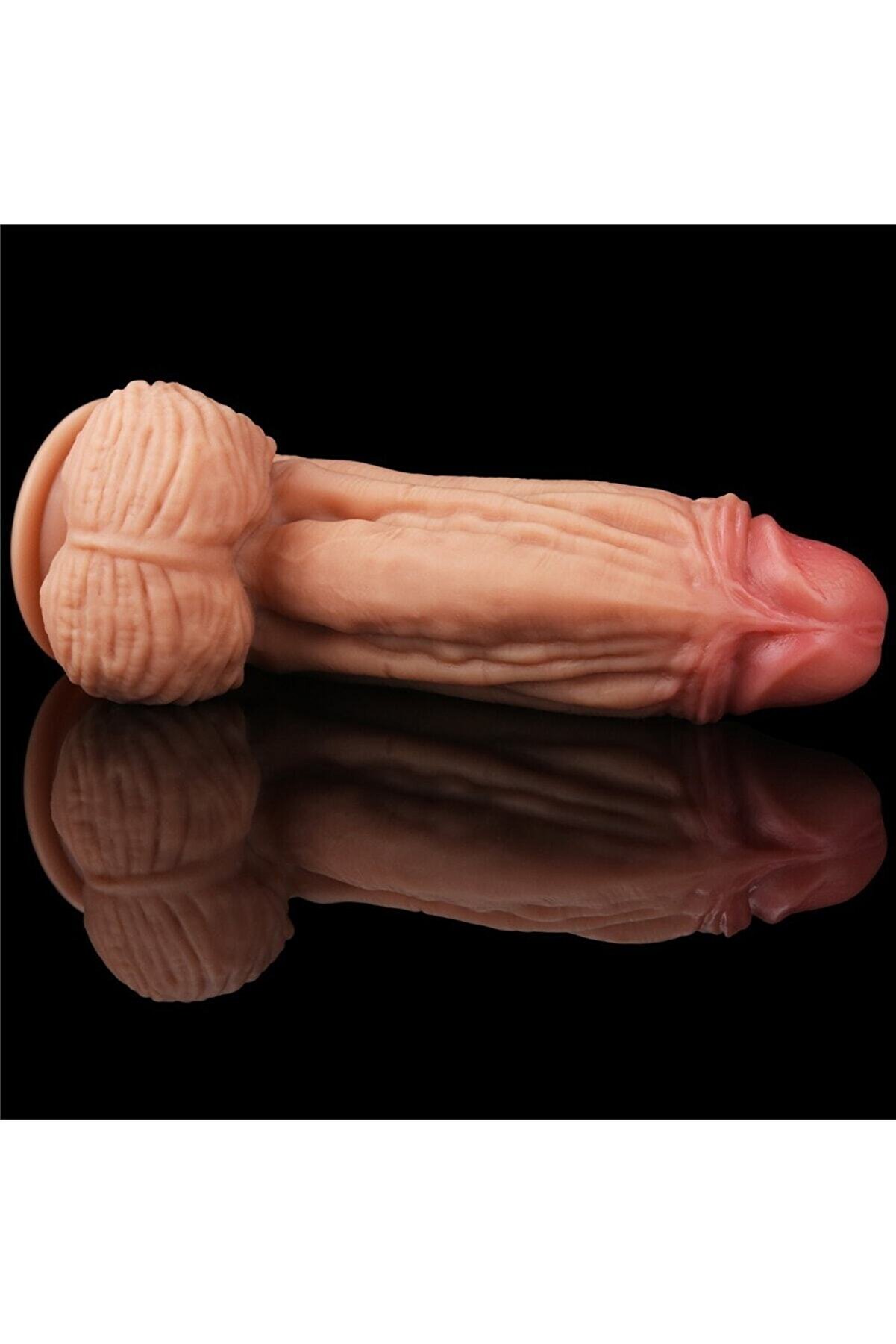 Meyrabest Ger&ccedil;ek Ten Hi̇ssi̇ Sağlayan Yumuşak Dokulu G&uuml;&ccedil;l&uuml; Vantuzlu 25 Cm Belden Bağlamalı Peni̇s