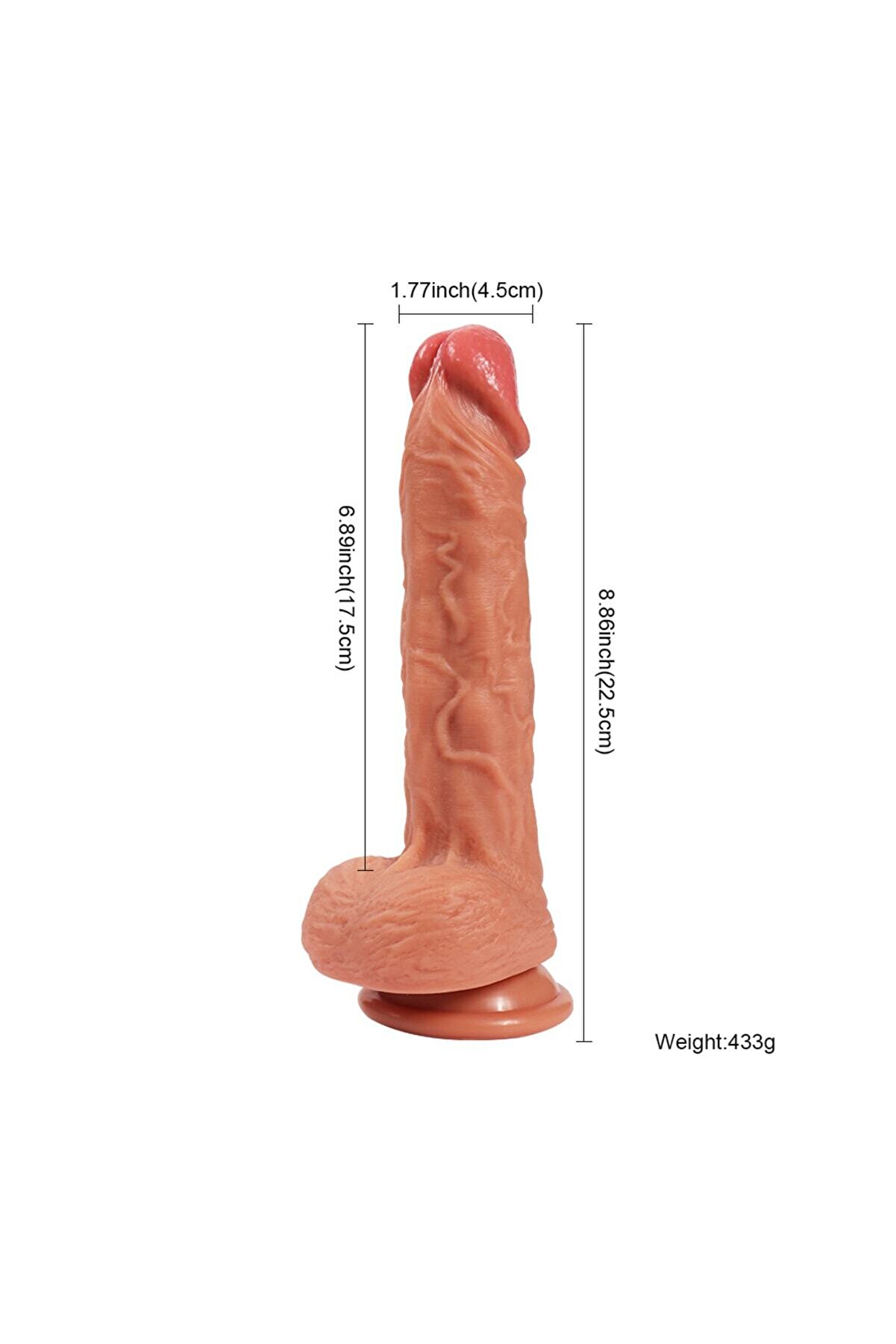 Meyrabest Di̇lan Dual Layer &Ccedil;i̇ft Katmanlı 22,5 Cm Reali̇sti̇k Peni̇s Di̇ldo