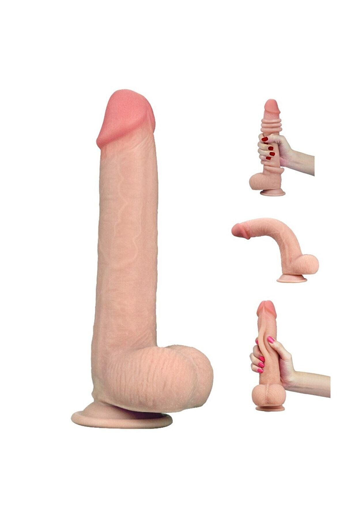 Meyrabest Esnek Ve B&uuml;k&uuml;lebi̇li̇r G&uuml;&ccedil;l&uuml; Vantuzlu Yumuşak Dokulu 23 Cm Reali̇sti̇k Peni̇s