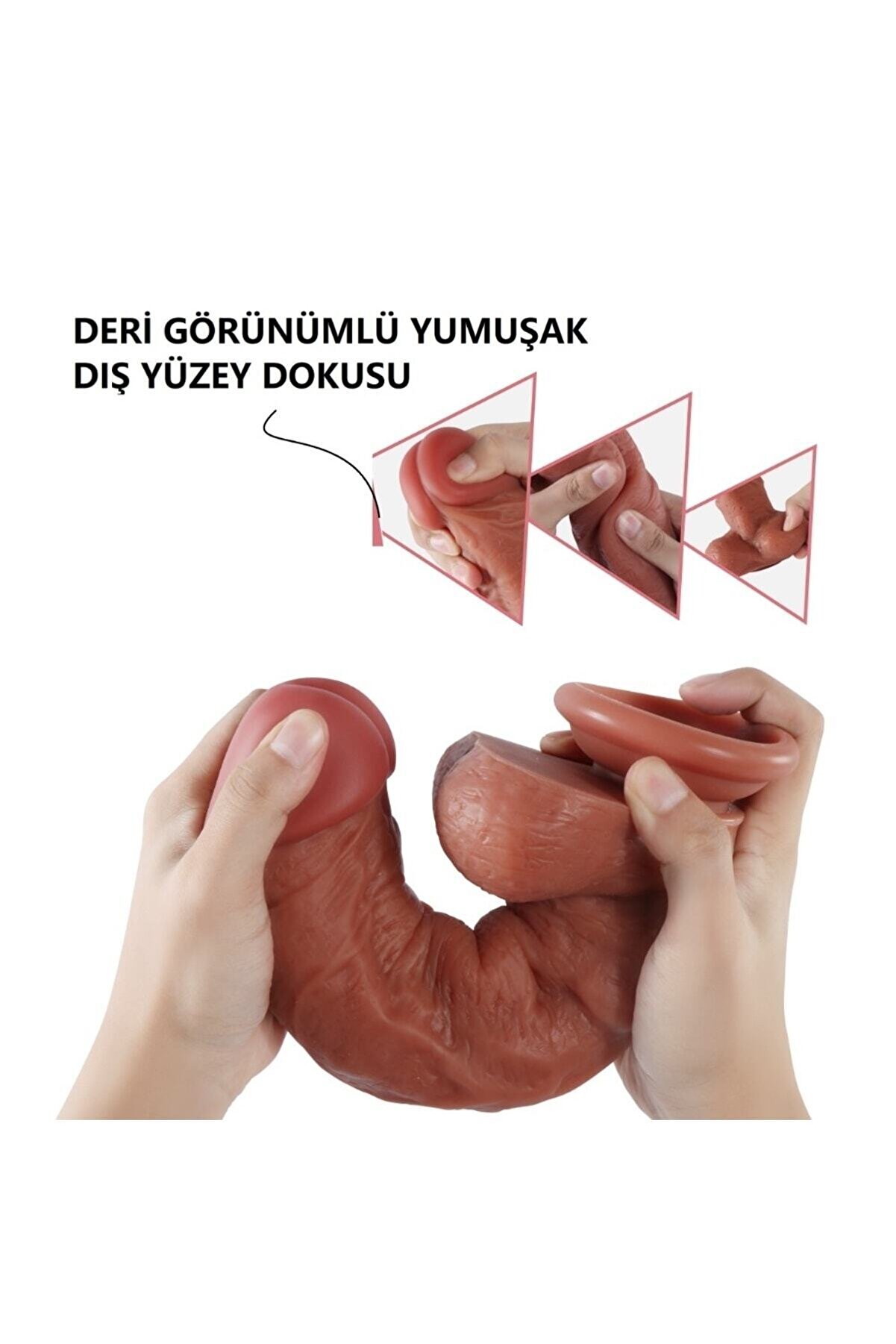 Meyrabest &Ccedil;i̇ft Katmanlı Ultra Ger&ccedil;ek&ccedil;i̇ Esnek Yapıda 27 Cm Reali̇sti̇k Et Dokusunda Yapay Peni̇s