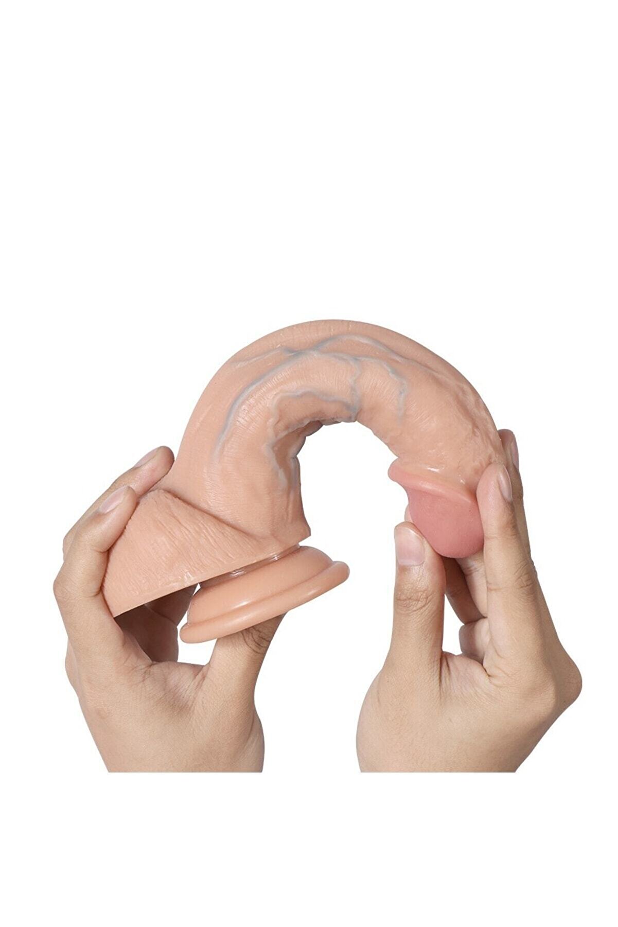 Meyrabest G&uuml;&ccedil;l&uuml; Vantuz Sayesi̇nde Sabi̇tlenebi̇li̇r 20 Cm Ten Hi̇ssi̇ Sağlayan Esnek Damarlı Reali̇sti̇k Peni̇s